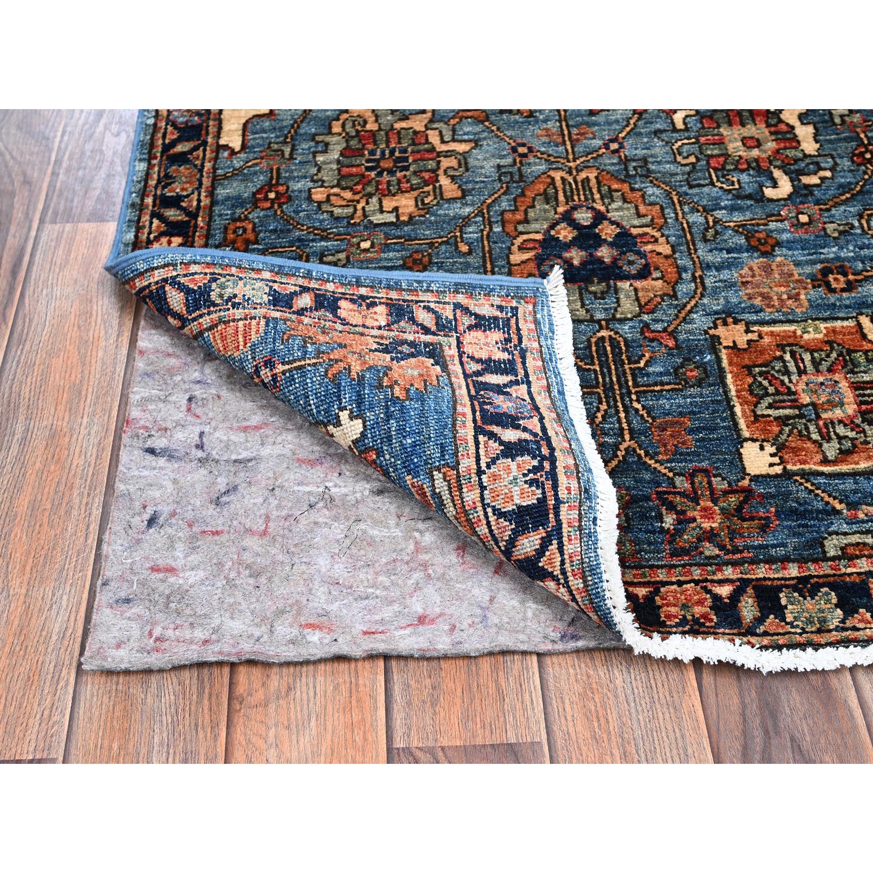 2'7"x21'5" Stone Blue, Northwest Persian All Over Design, Aryana Grade, Vegetable Dyes, Soft Pile, High Mountain Wool, Hand Knotted, Densely Woven, XL Runner, Oriental Rug Sh1122
