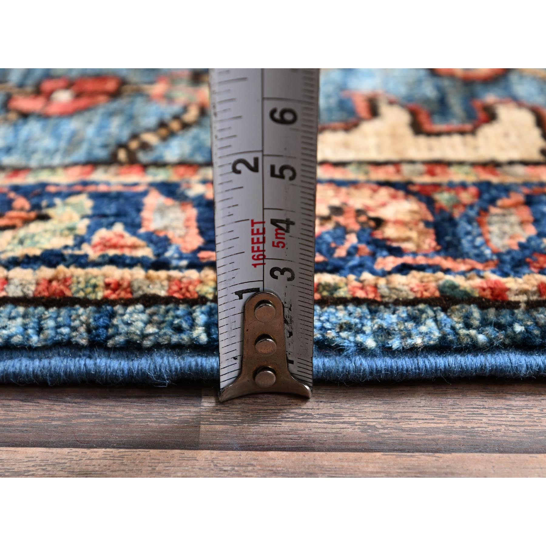 2'7"x21'5" Stone Blue, Northwest Persian All Over Design, Aryana Grade, Vegetable Dyes, Soft Pile, High Mountain Wool, Hand Knotted, Densely Woven, XL Runner, Oriental Rug Sh1122