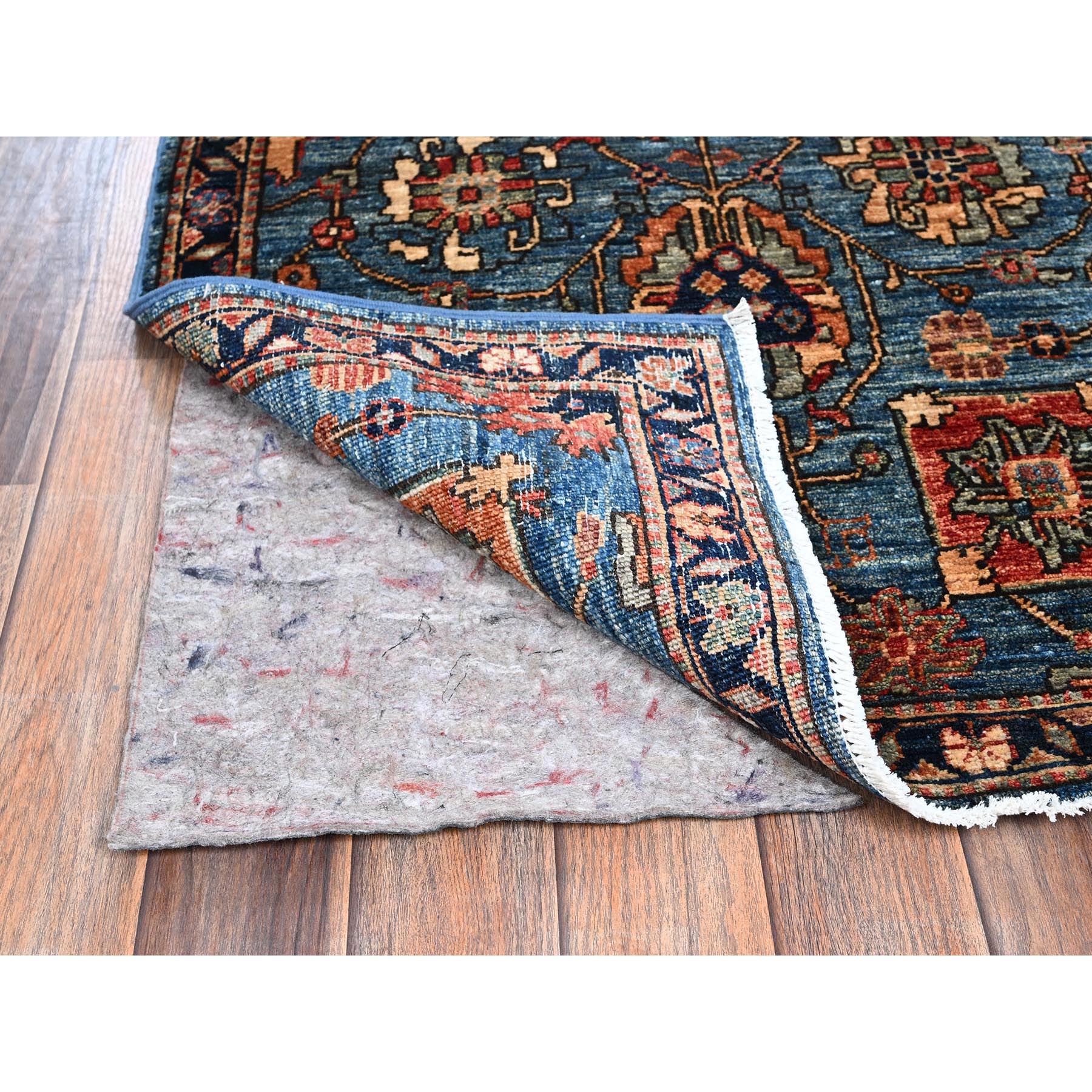 2'7"x21'5" Imperial Blue, Northwest Persian All Over Design, Aryana Grade, Vegetable Dyes, Soft Pile, High Mountain Wool, Hand Knotted, Densely Woven, XL Runner, Oriental Rug Sh1123