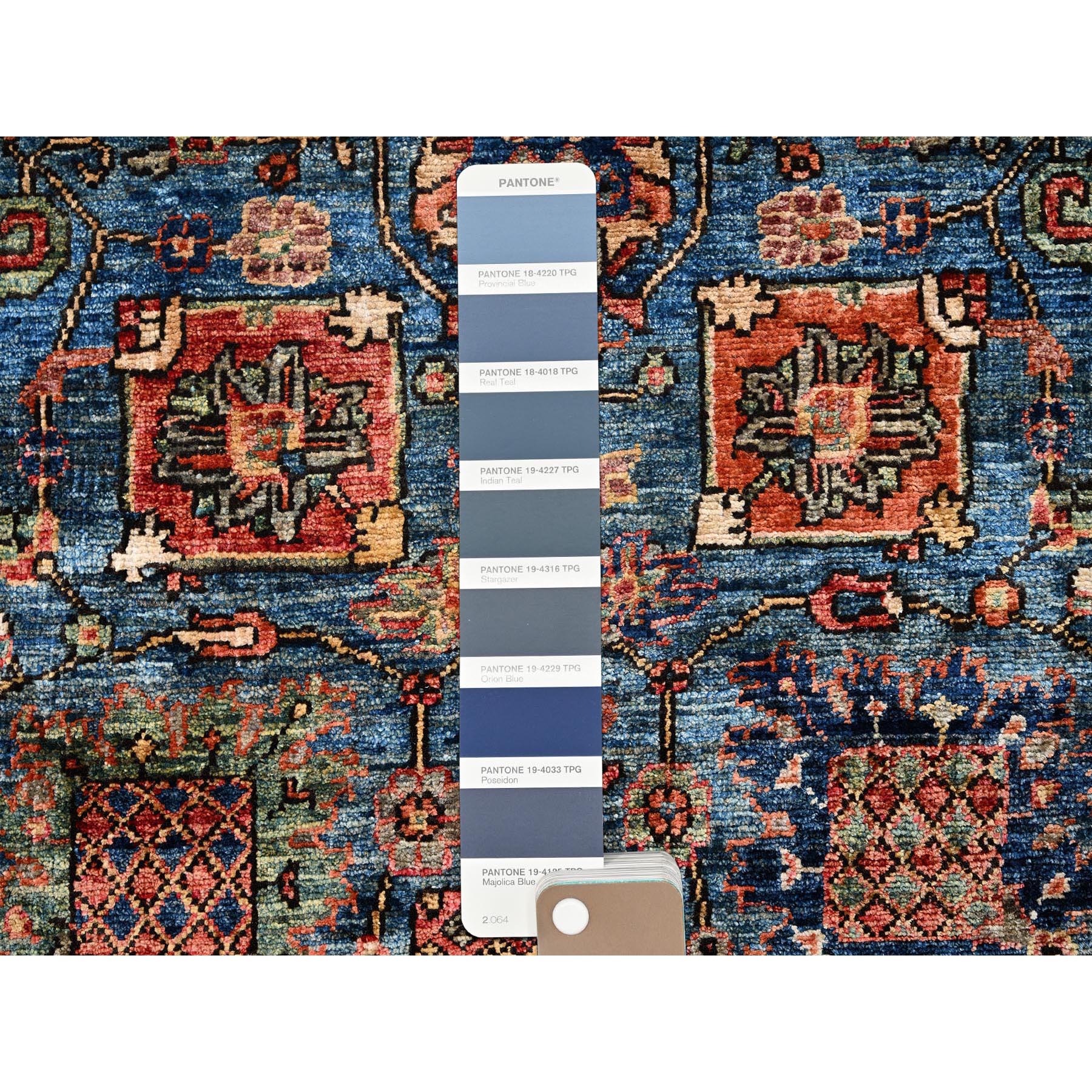 2'7"x21'5" Imperial Blue, Northwest Persian All Over Design, Aryana Grade, Vegetable Dyes, Soft Pile, High Mountain Wool, Hand Knotted, Densely Woven, XL Runner, Oriental Rug Sh1123
