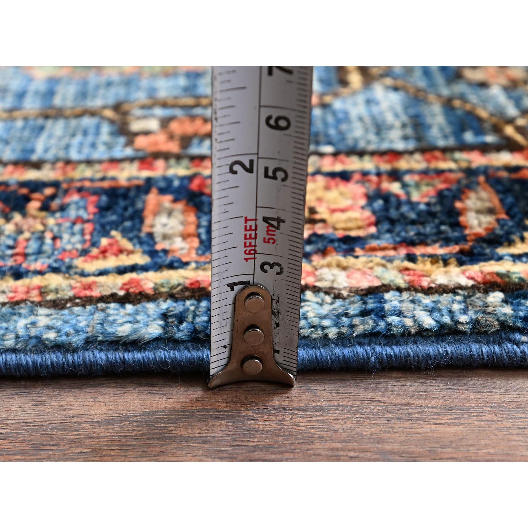 2'7"x21'5" Imperial Blue, Northwest Persian All Over Design, Aryana Grade, Vegetable Dyes, Soft Pile, High Mountain Wool, Hand Knotted, Densely Woven, XL Runner, Oriental Rug Sh1123