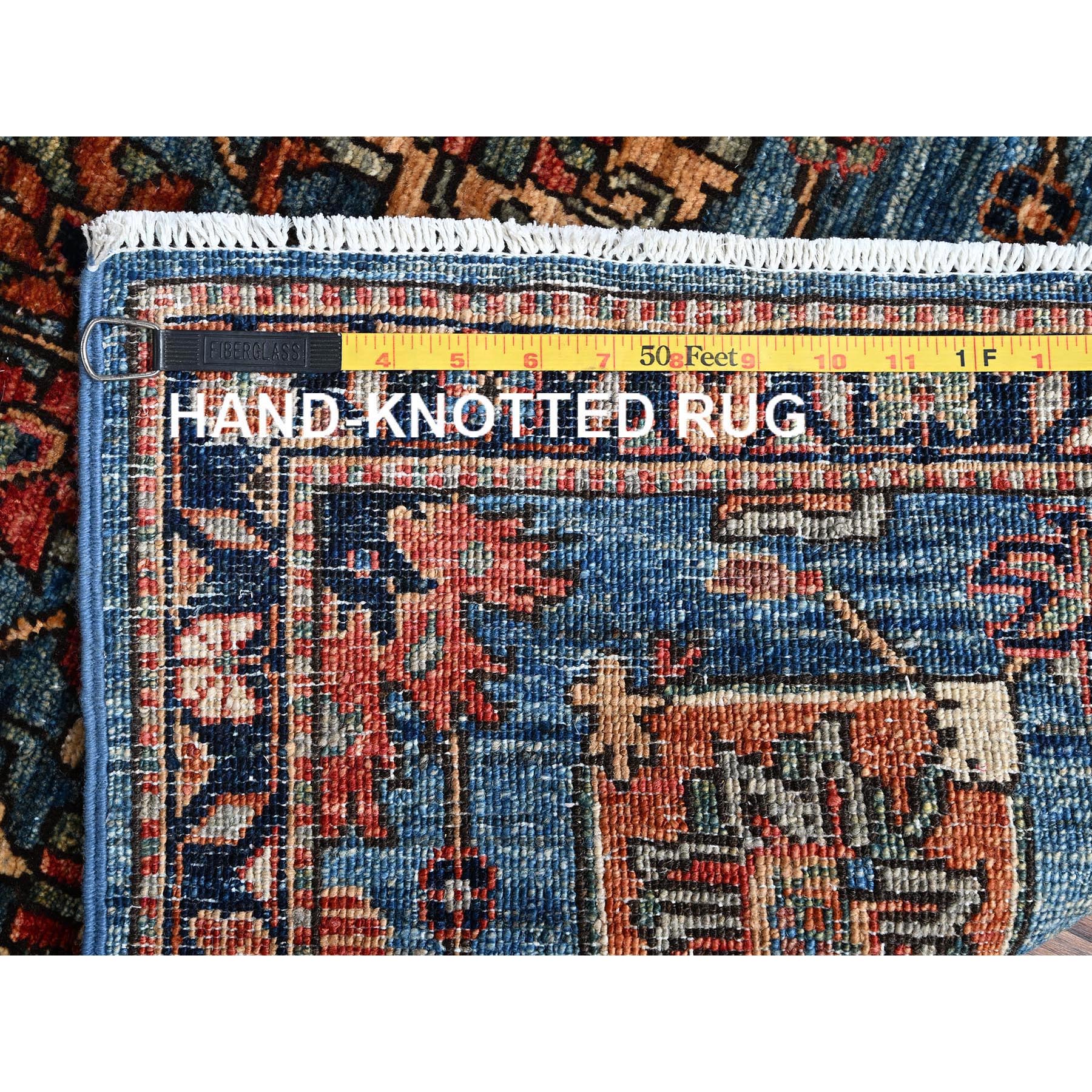 2'7"x21'5" Imperial Blue, Northwest Persian All Over Design, Aryana Grade, Vegetable Dyes, Soft Pile, High Mountain Wool, Hand Knotted, Densely Woven, XL Runner, Oriental Rug Sh1123