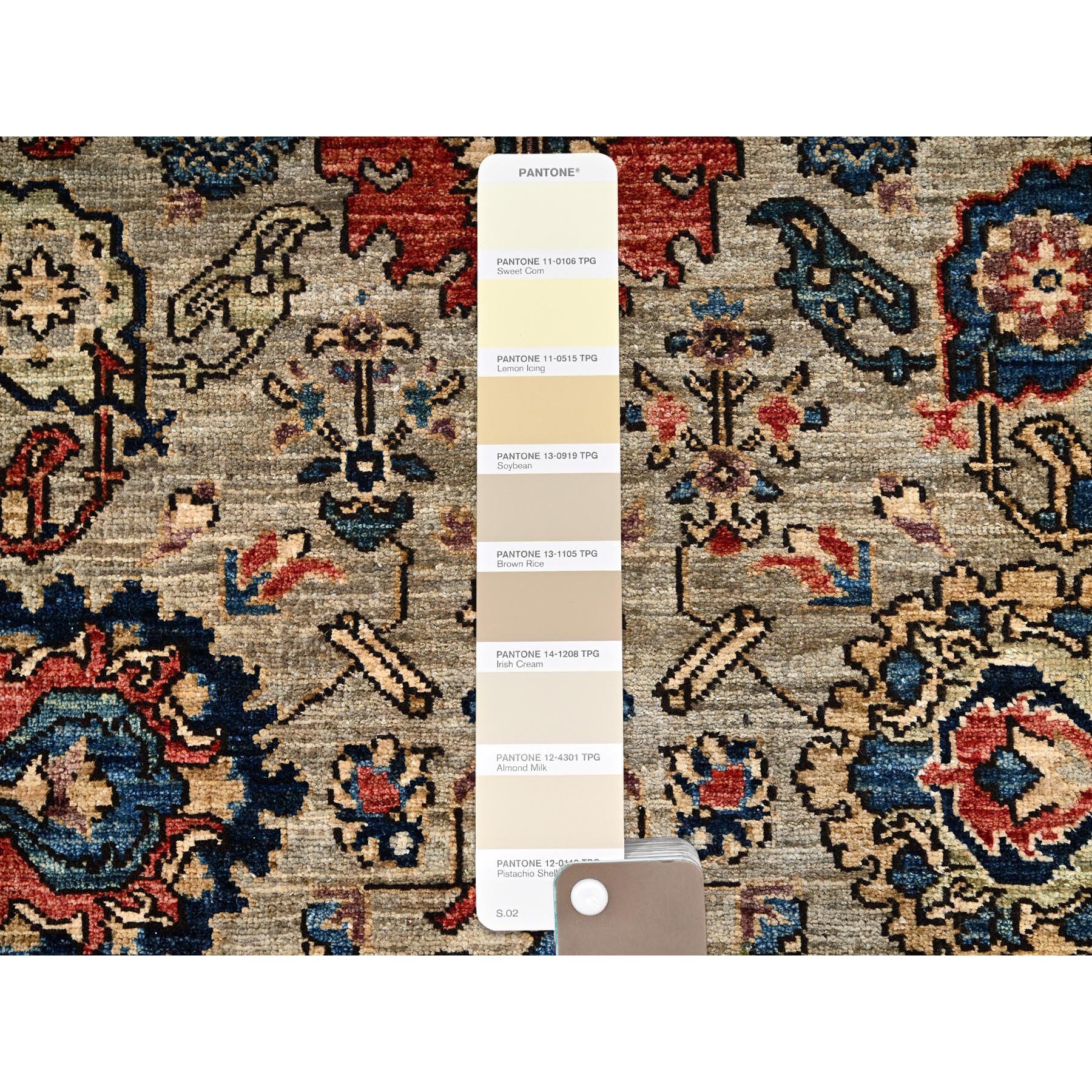 3'x13'10" Tan Brown, Northwest Persian All Over Design, Aryana Grade, Vegetable Dyes, Soft Pile, High Mountain Wool, Hand Knotted, Densely Woven, Runner, Oriental Rug Sh1122