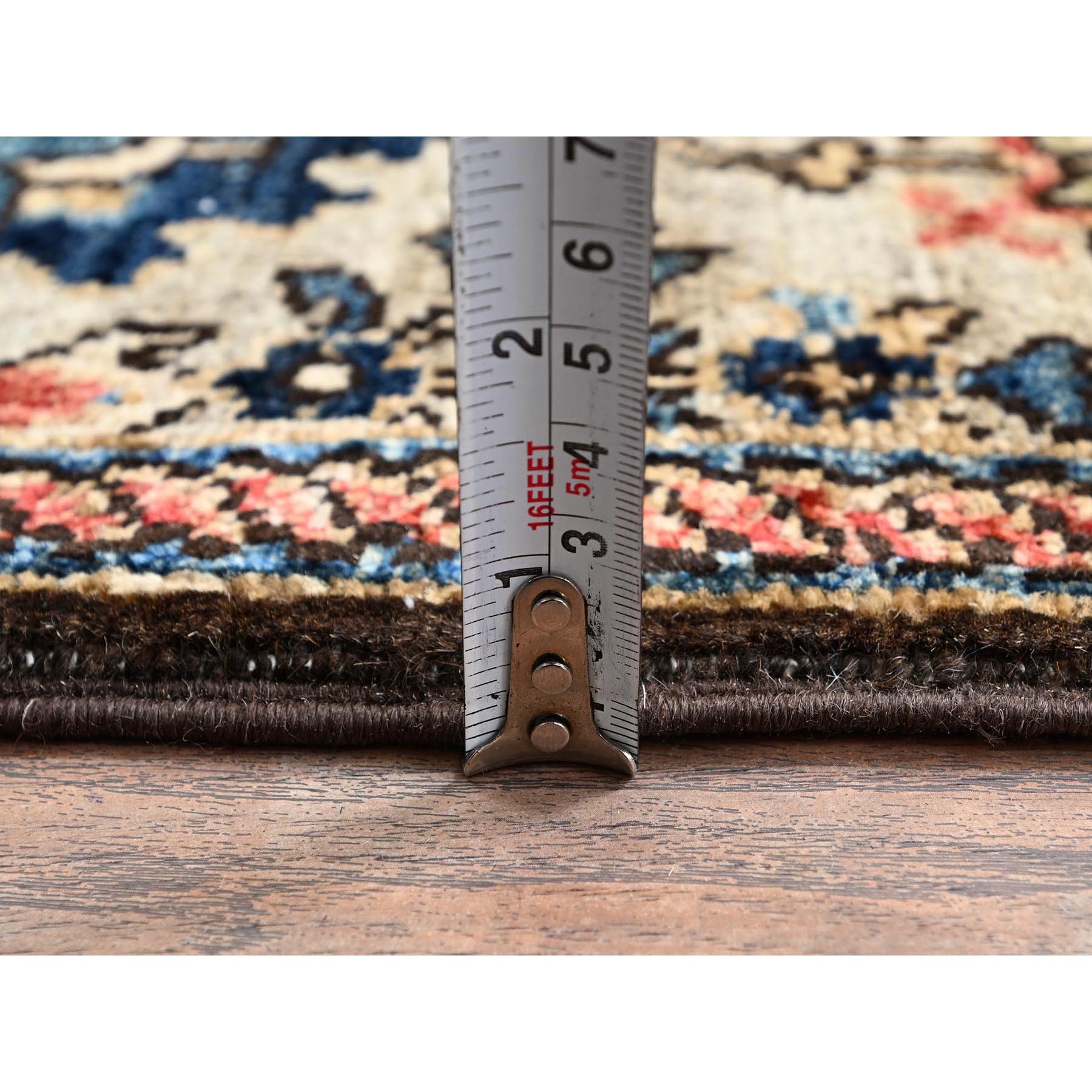 3'x13'10" Tan Brown, Northwest Persian All Over Design, Aryana Grade, Vegetable Dyes, Soft Pile, High Mountain Wool, Hand Knotted, Densely Woven, Runner, Oriental Rug Sh1122