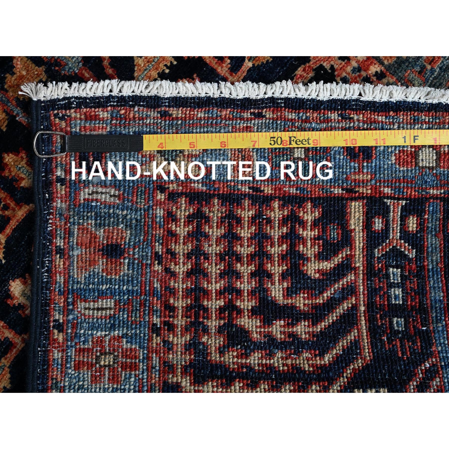 2'2"x6' Midnight Blue, Northwest Persian Willow Tree Design, Aryana Collection, Vegetable Dyes, Hand Knotted, Soft Pile, High Mountain Wool, Densely Woven, Short & Narrow Runner, Oriental Rug Sh1141