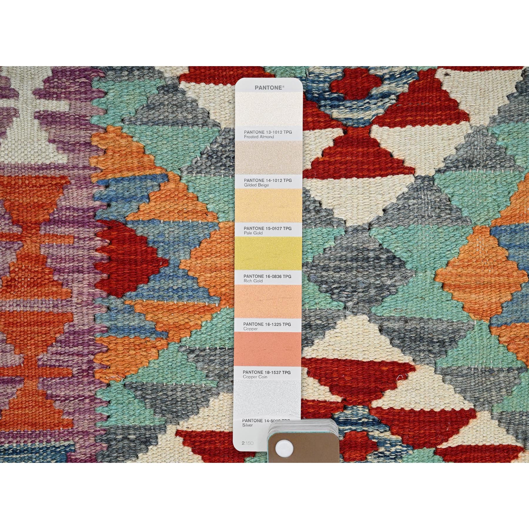 2'x3' Teal Blue, Afghan Kilim with Colorful Geometric Pattern, Vegetable Dyes, Pure Wool, Hand Woven, Flat Weave, Reversible, Mat, Oriental Rug Sh1174