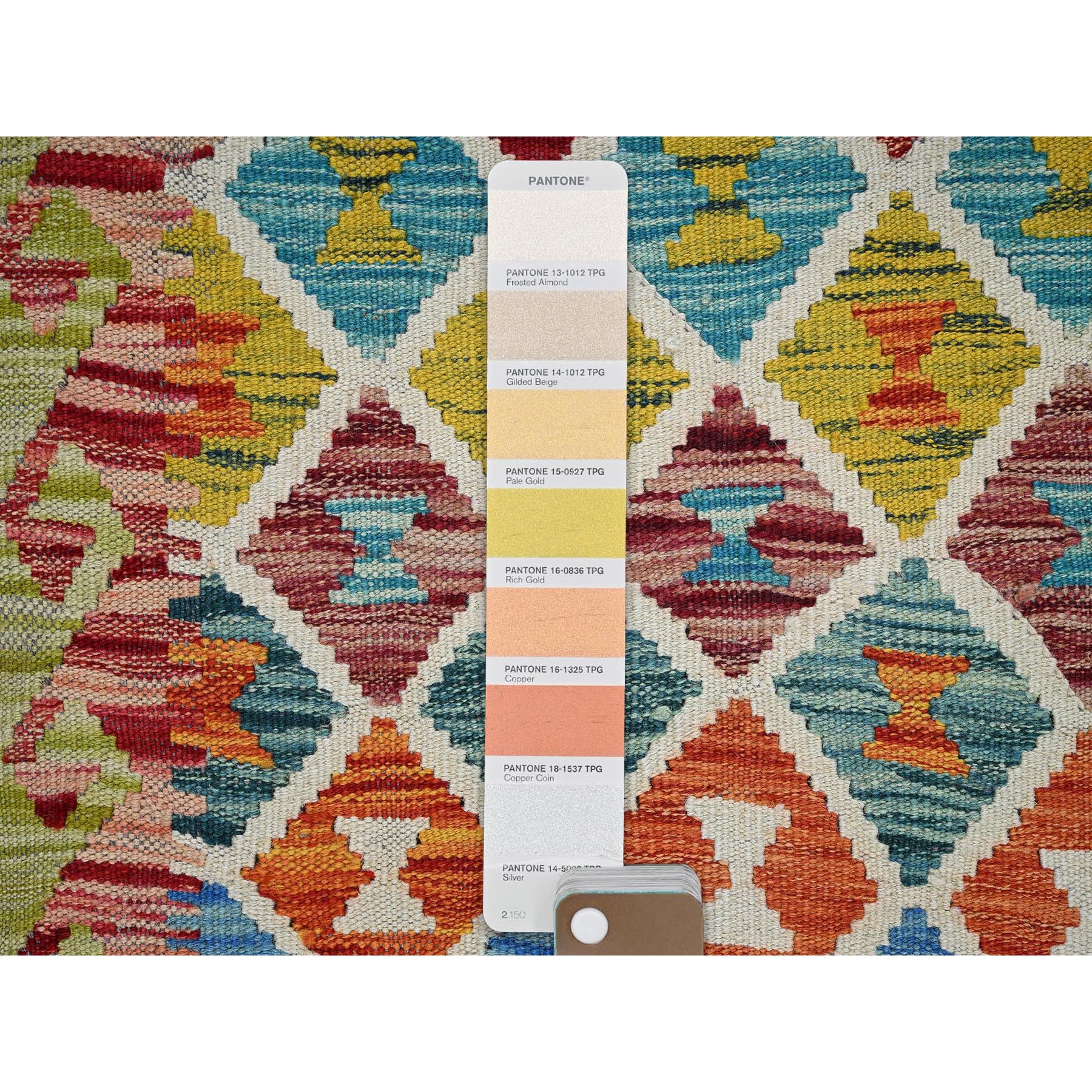 2'9"x12'9" Colorful, Afghan Kilim with Geometric Pattern, Vegetable Dyes, 100% Wool, Hand Woven, Flat Weave, Reversible, Runner, Oriental Rug Sh1228