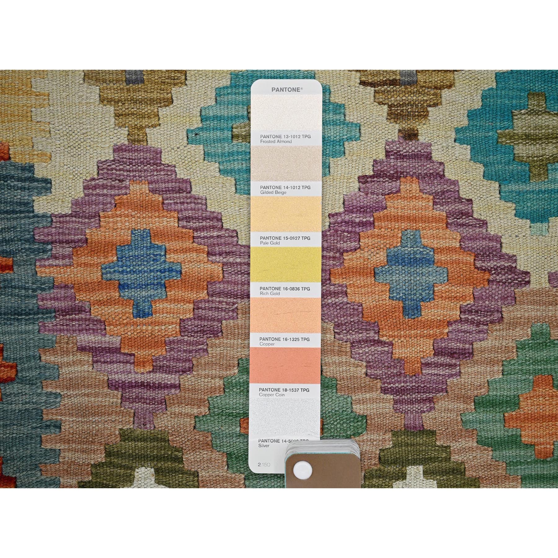 2'8"x8' Colorful, Flat Weave, Afghan Kilim with Geometric Pattern, Vegetable Dyes, 100% Wool, Hand Woven, Reversible, Runner, Oriental Rug Sh1237