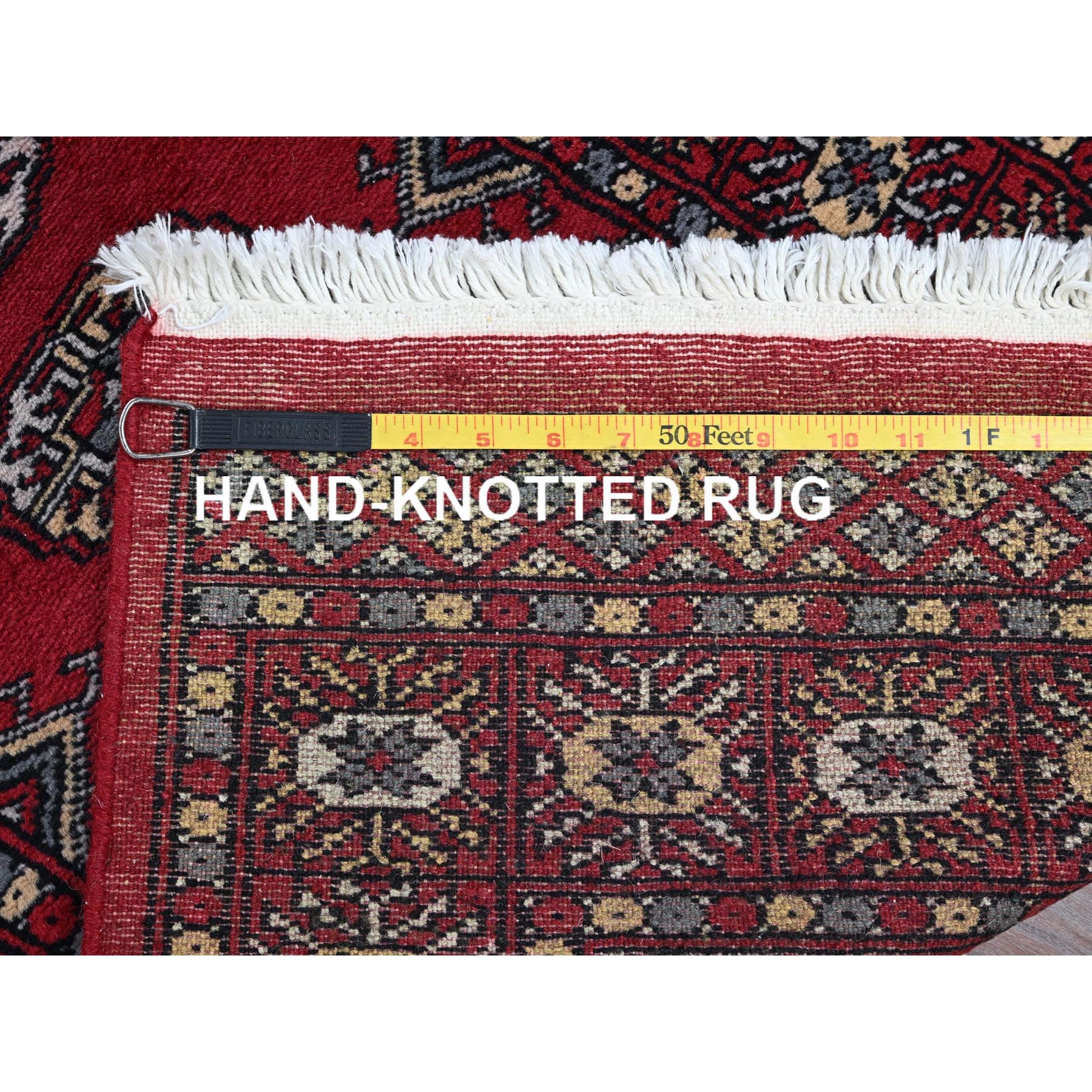 2'1"x6'1" Ajax Red, Princess Bokara with Tribal Medallions, Natural Dyes, 100% Wool, Hand Knotted, Runner, Oriental Rug Sh1291