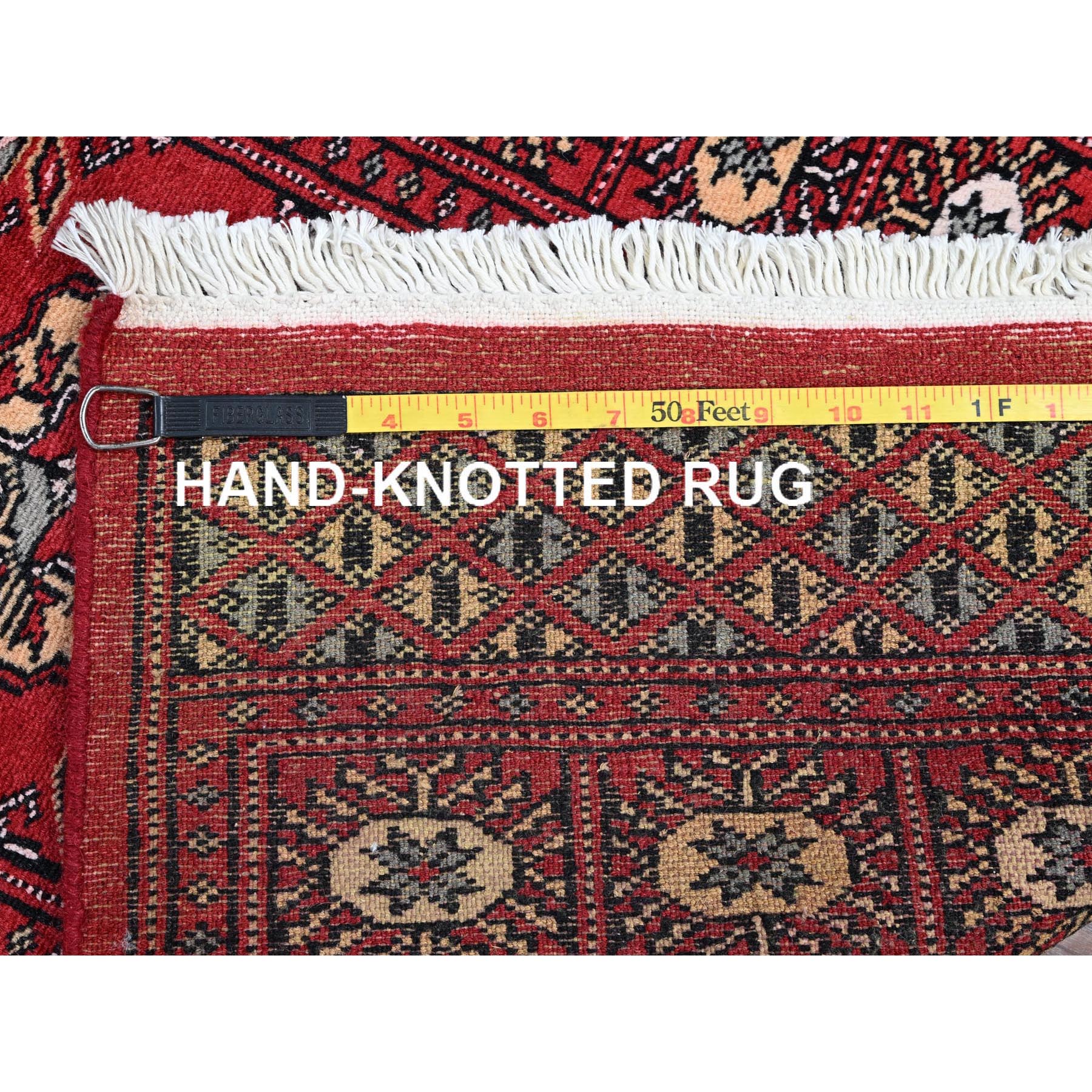 2'2"x6'6" Arsenal Red, Princess Bokara with Tribal Medallions, Vegetable Dyes, Soft Wool, Hand Knotted, Narrow Runner, Oriental Rug Sh1292