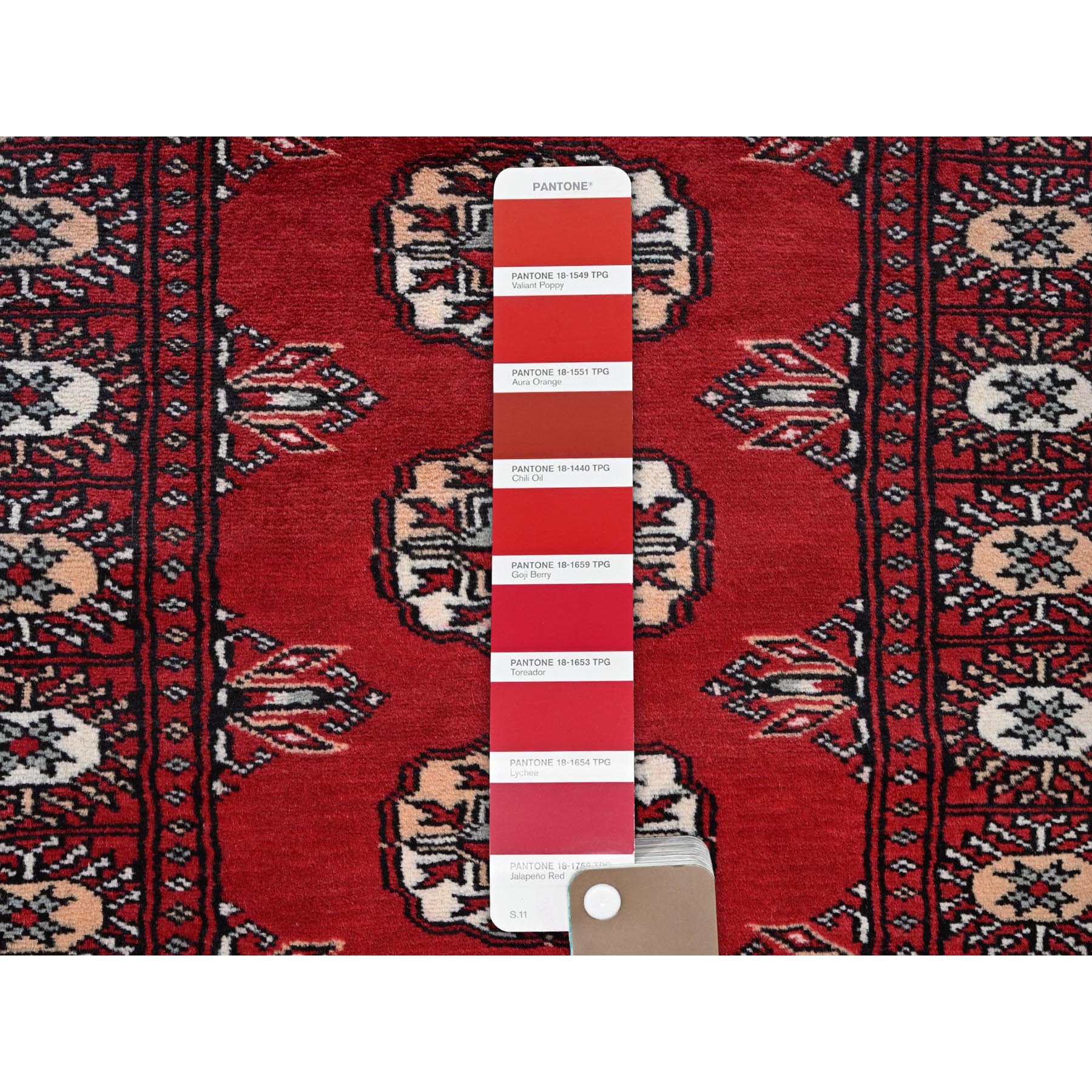 2'2"x5'10" Imperial Red, Princess Bokara with Tribal Medallions, Natural Dyes, Soft Wool, Hand Knotted, Short & Narrow Runner, Oriental Rug Sh1294
