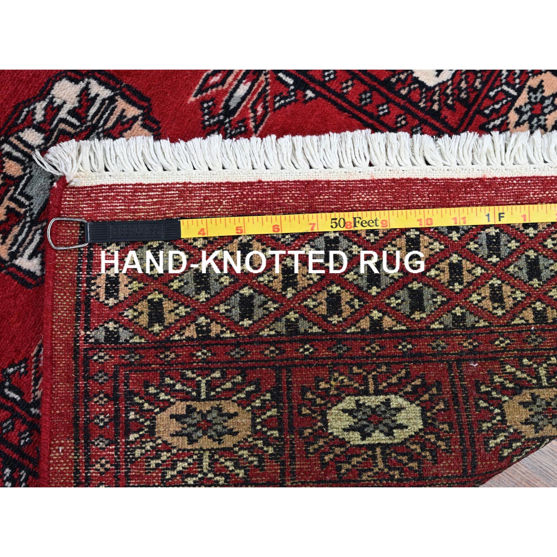 2'2"x5'10" Imperial Red, Princess Bokara with Tribal Medallions, Natural Dyes, Soft Wool, Hand Knotted, Short & Narrow Runner, Oriental Rug Sh1294