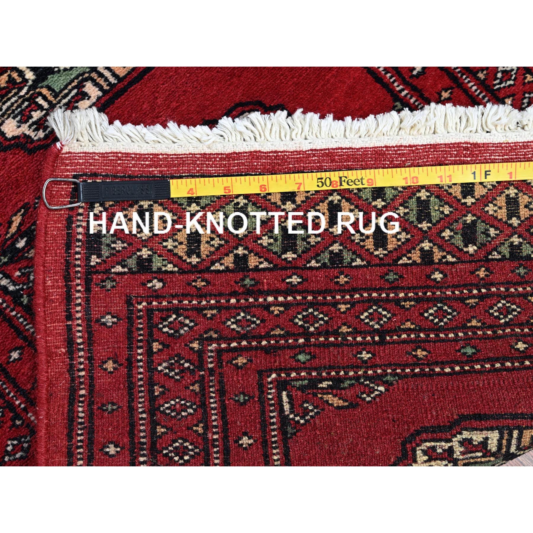 2'x6'2" Lychee Red, Princess Bokara with Tribal Medallions, Vegetable Dyes, Soft Wool, Hand Knotted, Narrow Runner, Oriental Rug Sh1298