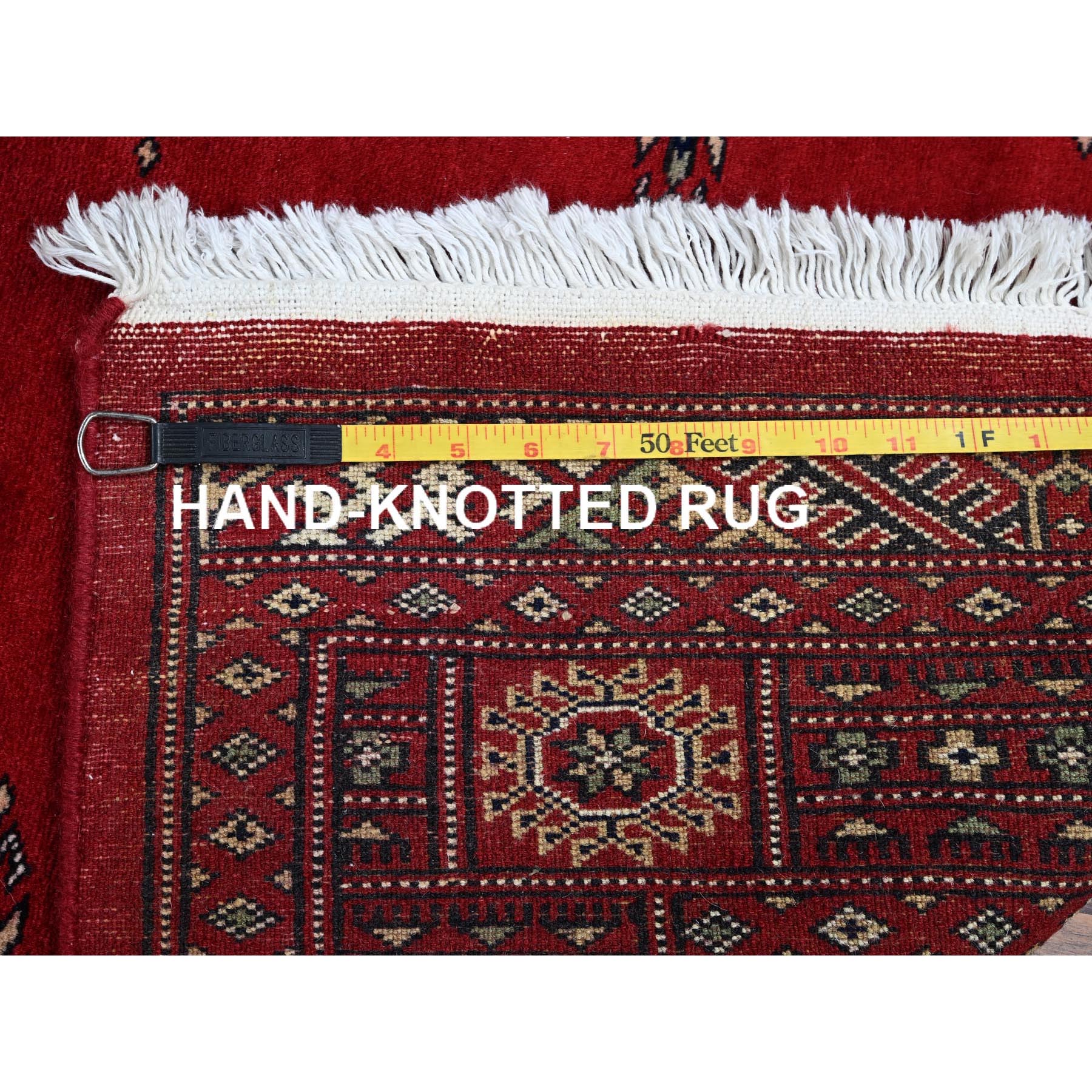 4'1"x6'3" Berry Red, Princess Bokara with Tribal Medallions, Vegetable Dyes, Soft and Shiny Wool, Hand Knotted, Oriental Rug Sh1307