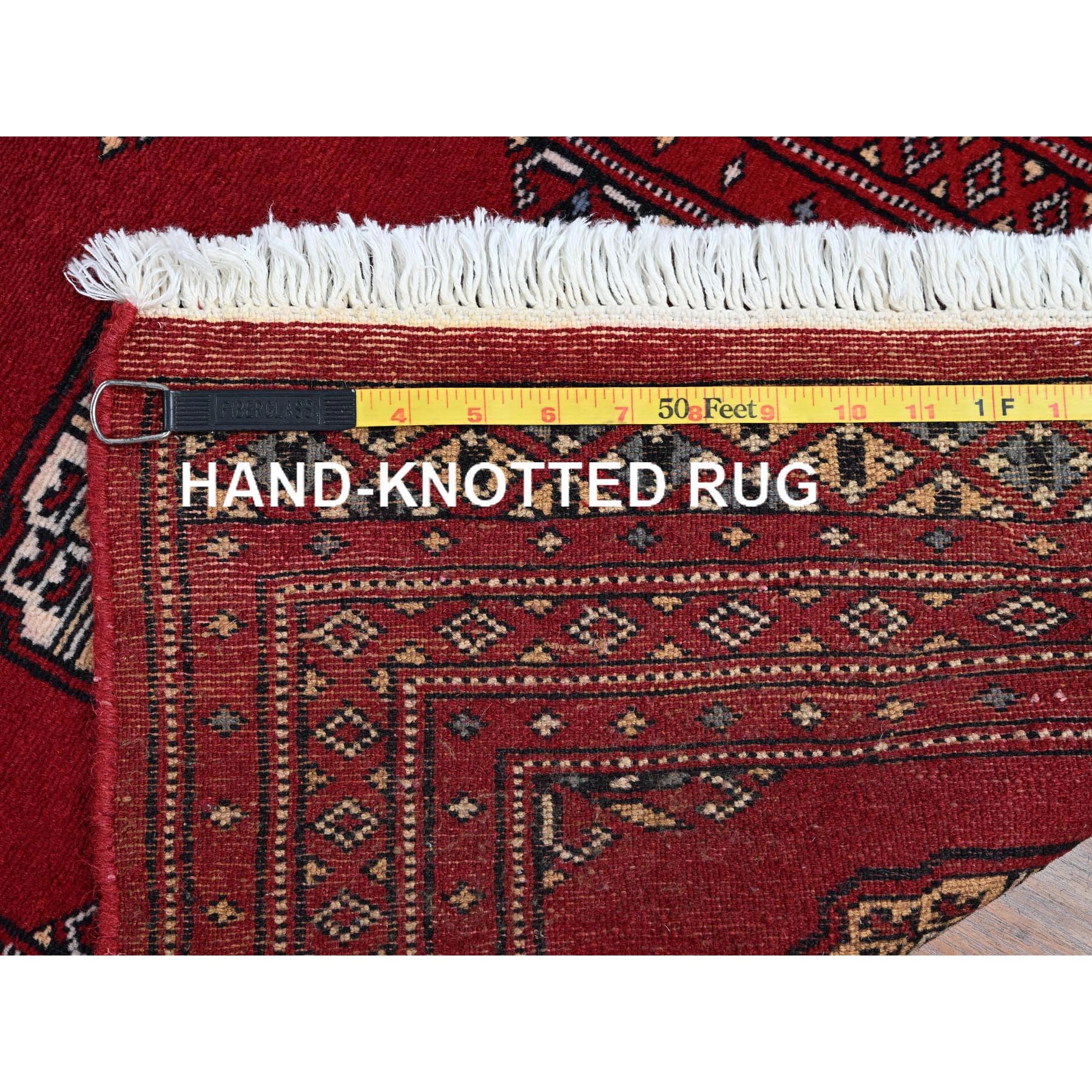 2'x3' Scarlet Red, Princess Bokara with Geometric Medallions, Vegetable Dyes, Soft and Velvety Wool, Hand Knotted, Mat, Sample, Oriental Rug Sh1313