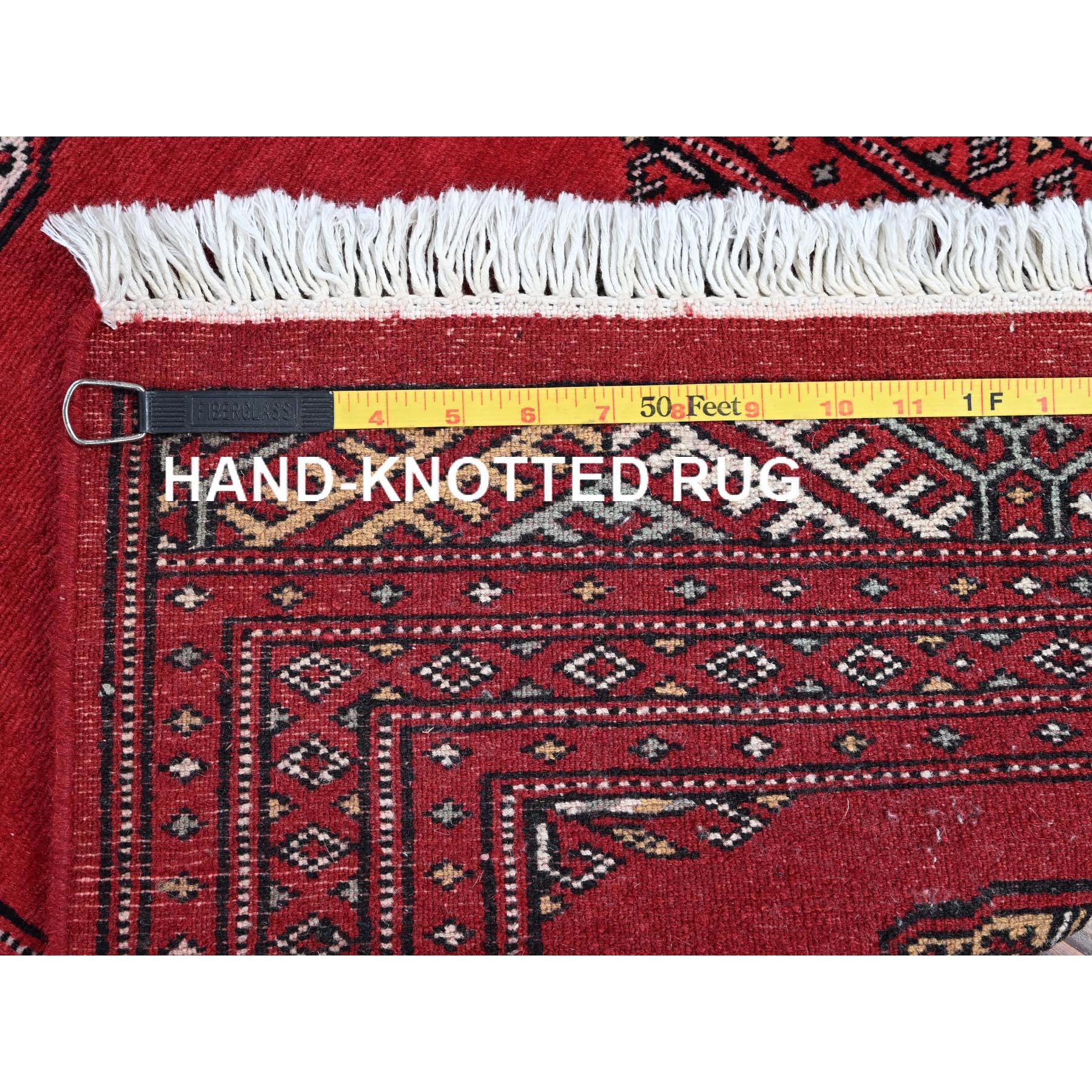 2'1"x3' Crimson Red, Princess Bokara with Geometric Medallions, Vegetable Dyes, Soft and Shiny Wool, Hand Knotted, Sample, Mat, Oriental Rug Sh1318