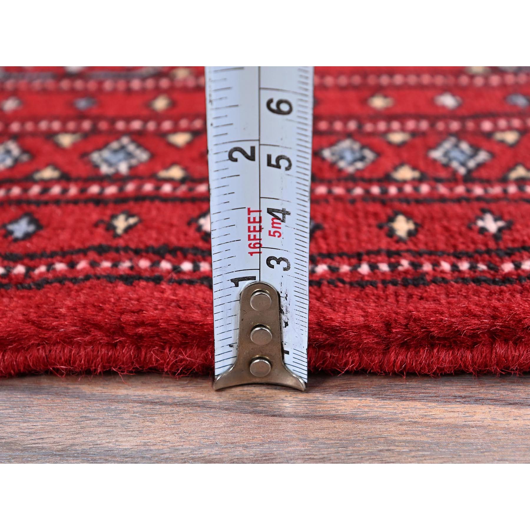 2'x3'2" Berry Red, Princess Bokara with Tribal Medallions, Soft and Velvety Wool, Vegetable Dyes, Hand Knotted, Mat, Sample, Oriental Rug Sh1320