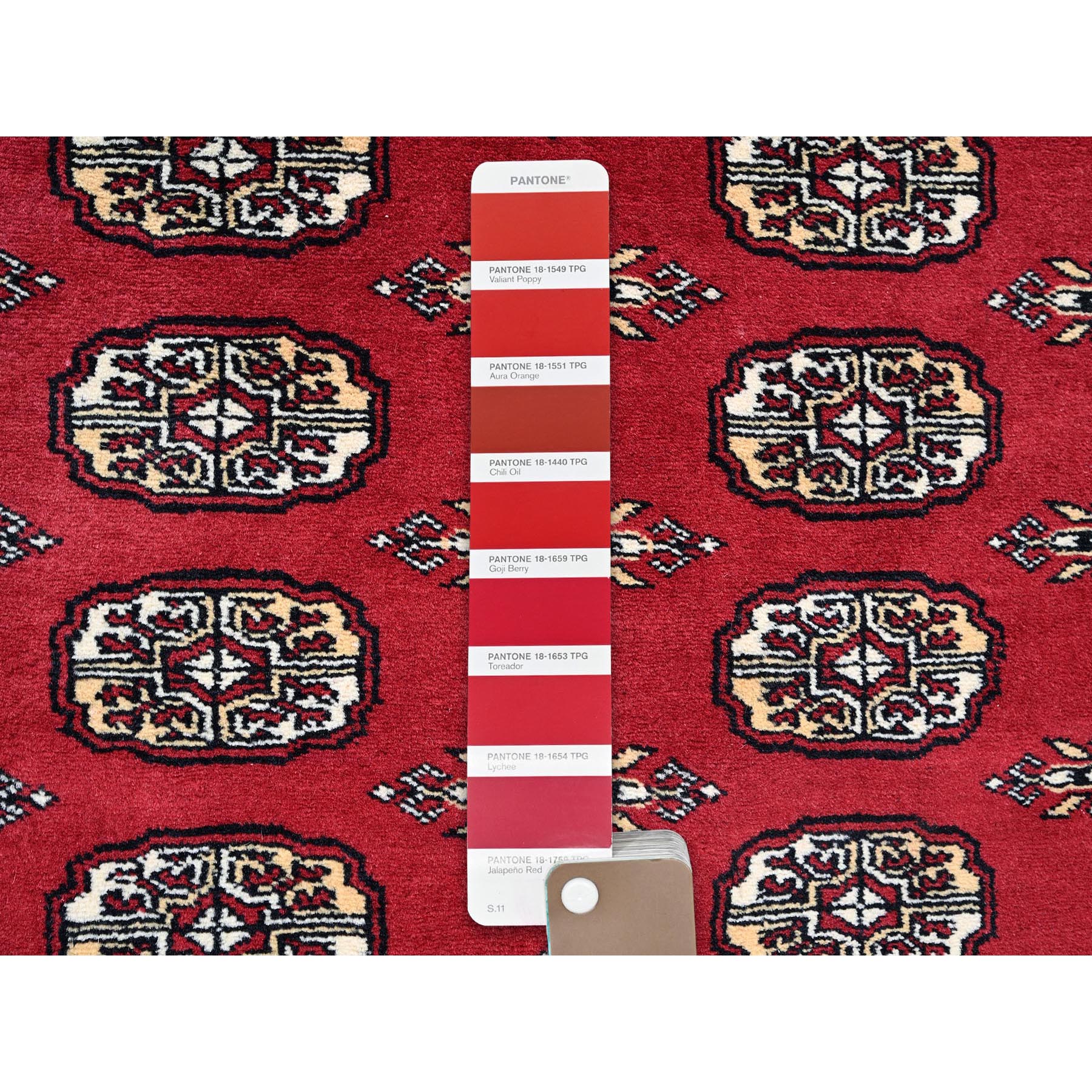 5'2"x8' Lychee Red, Princess Bokara with Tribal Medallions, Vegetable Dyes, Soft and Velvety Wool, Hand Knotted, Oriental Rug Sh1324