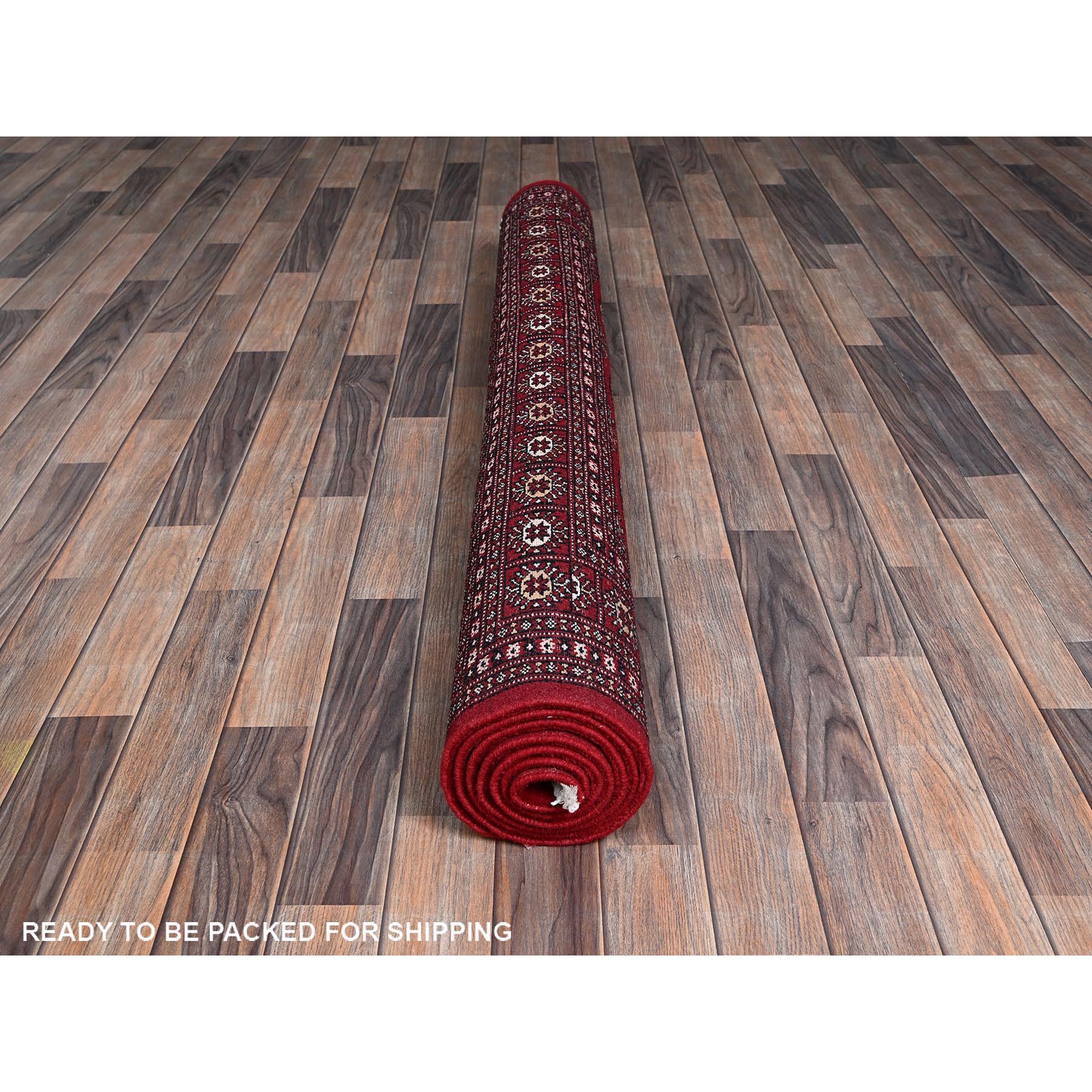 5'2"x8' Lychee Red, Princess Bokara with Tribal Medallions, Vegetable Dyes, Soft and Velvety Wool, Hand Knotted, Oriental Rug Sh1324
