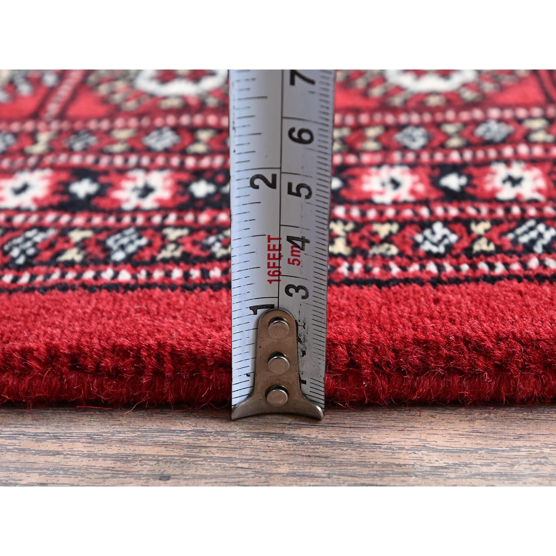 5'2"x8' Lychee Red, Princess Bokara with Tribal Medallions, Vegetable Dyes, Soft and Velvety Wool, Hand Knotted, Oriental Rug Sh1324