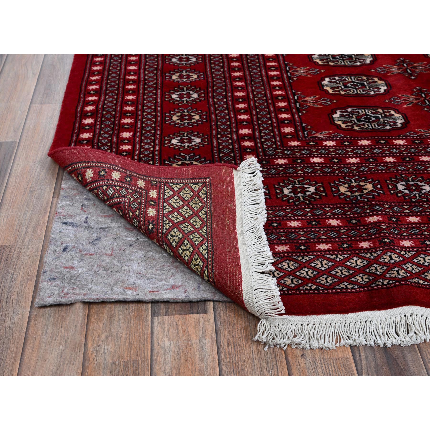 9'x11'9" Ruby Red, Princess Bokara with Tribal Medallions Design, Vegetable Dyes, Hand Knotted, Soft and Velvety Wool, Oriental Rug Sh1325