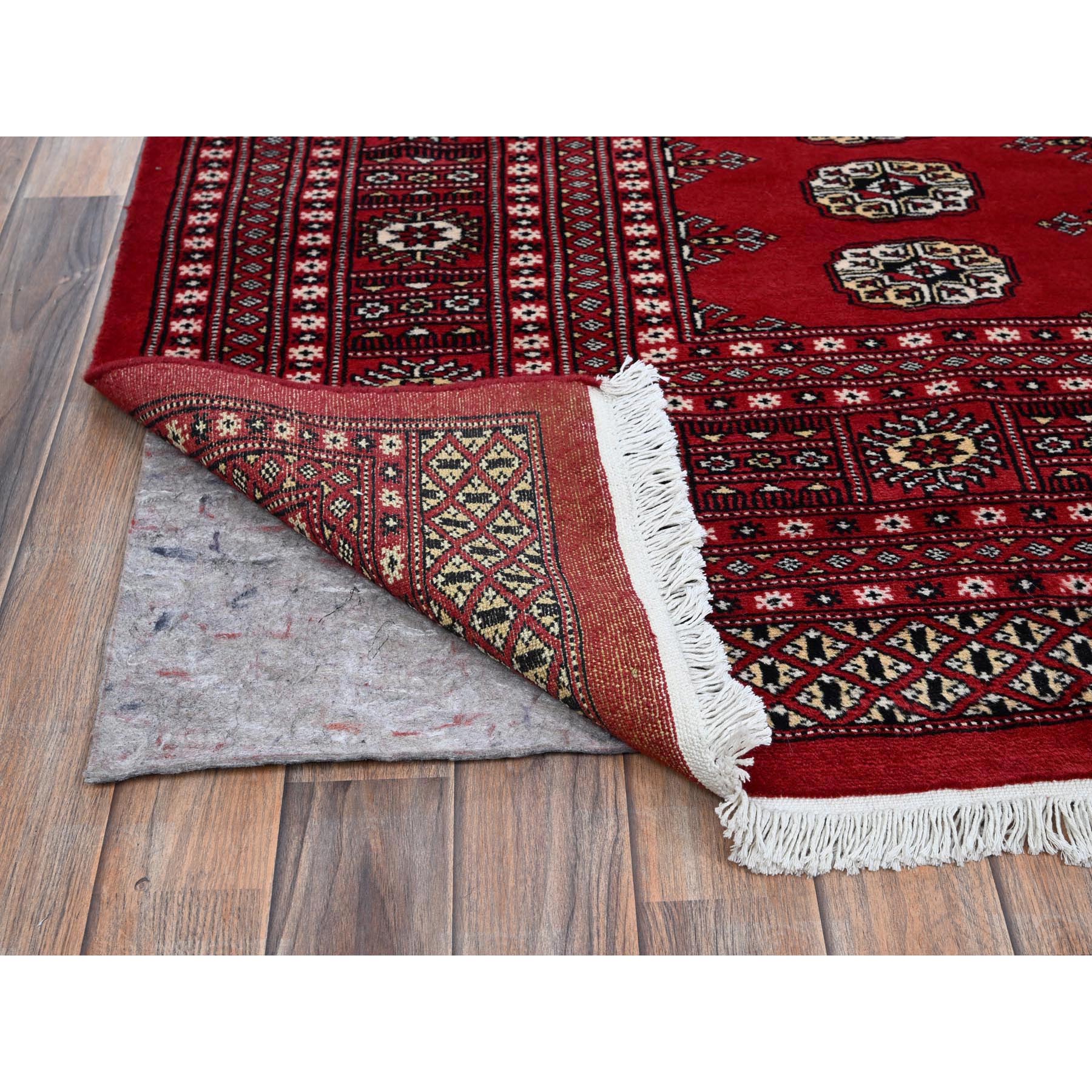 9'2"x12'4" Scarlet Red, Princess Bokara with Tribal Medallions, Vegetable Dyes, Soft and Velvety Wool, Hand Knotted, Oriental Rug Sh1326