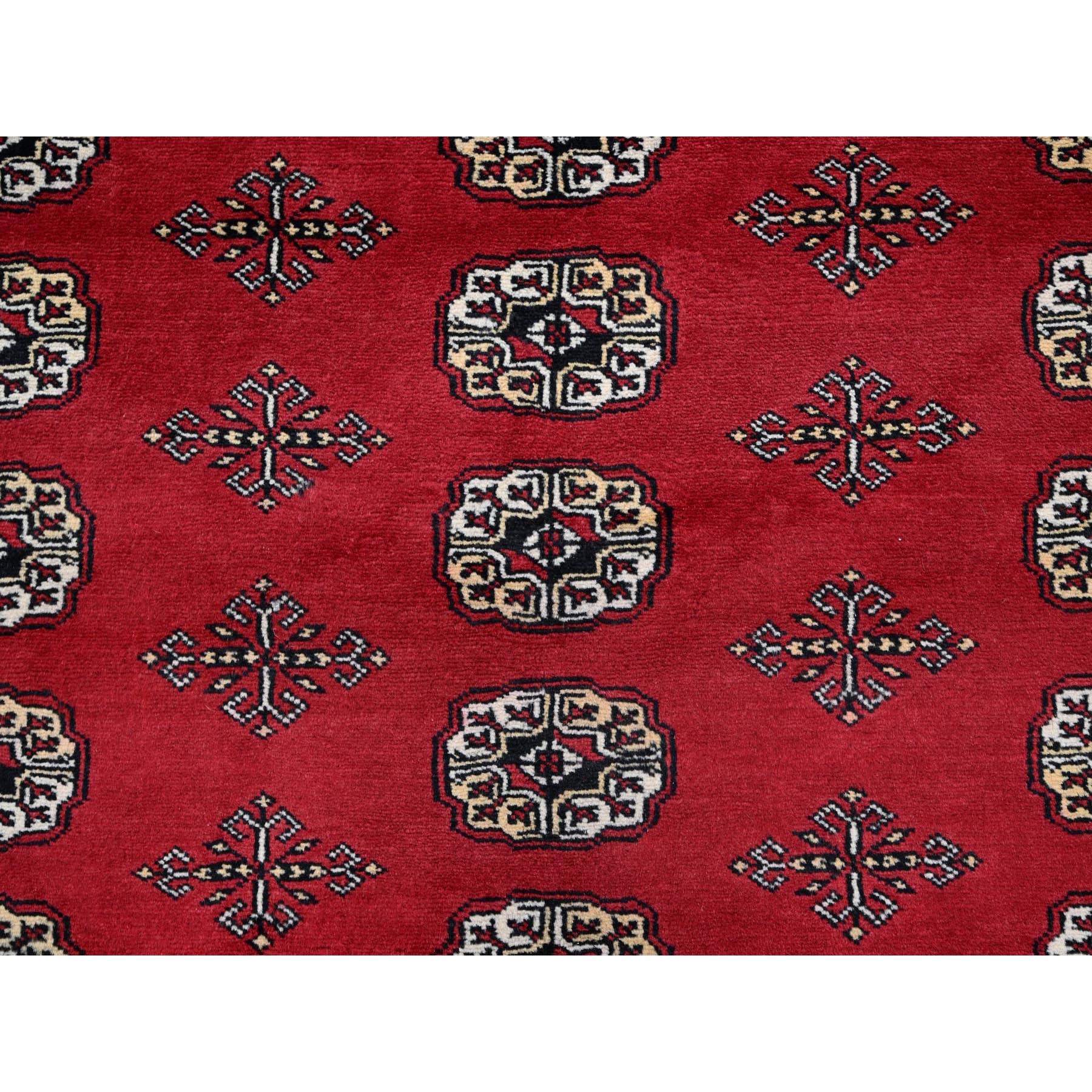 9'2"x12'4" Scarlet Red, Princess Bokara with Tribal Medallions, Vegetable Dyes, Soft and Velvety Wool, Hand Knotted, Oriental Rug Sh1326