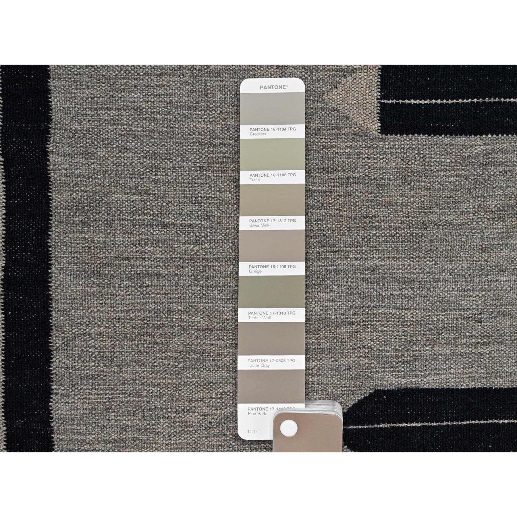 9'x11'9" Taupe Gray, American Indian Southwest Geometric Design, Flat Weave, Hand Woven, 100% Wool, Oriental Rug Sh1352