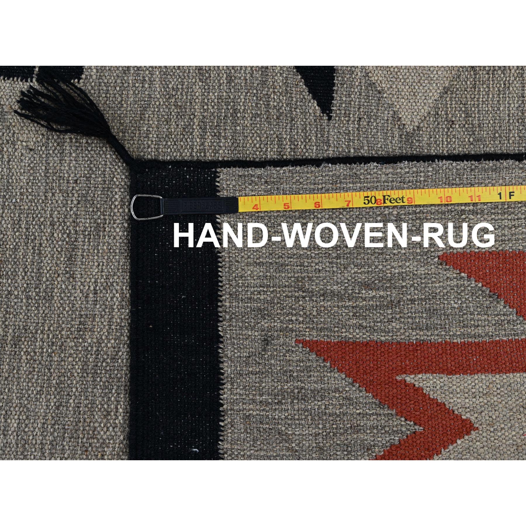 9'x11'9" Taupe Gray, American Indian Southwest Geometric Design, Flat Weave, Hand Woven, 100% Wool, Oriental Rug Sh1352