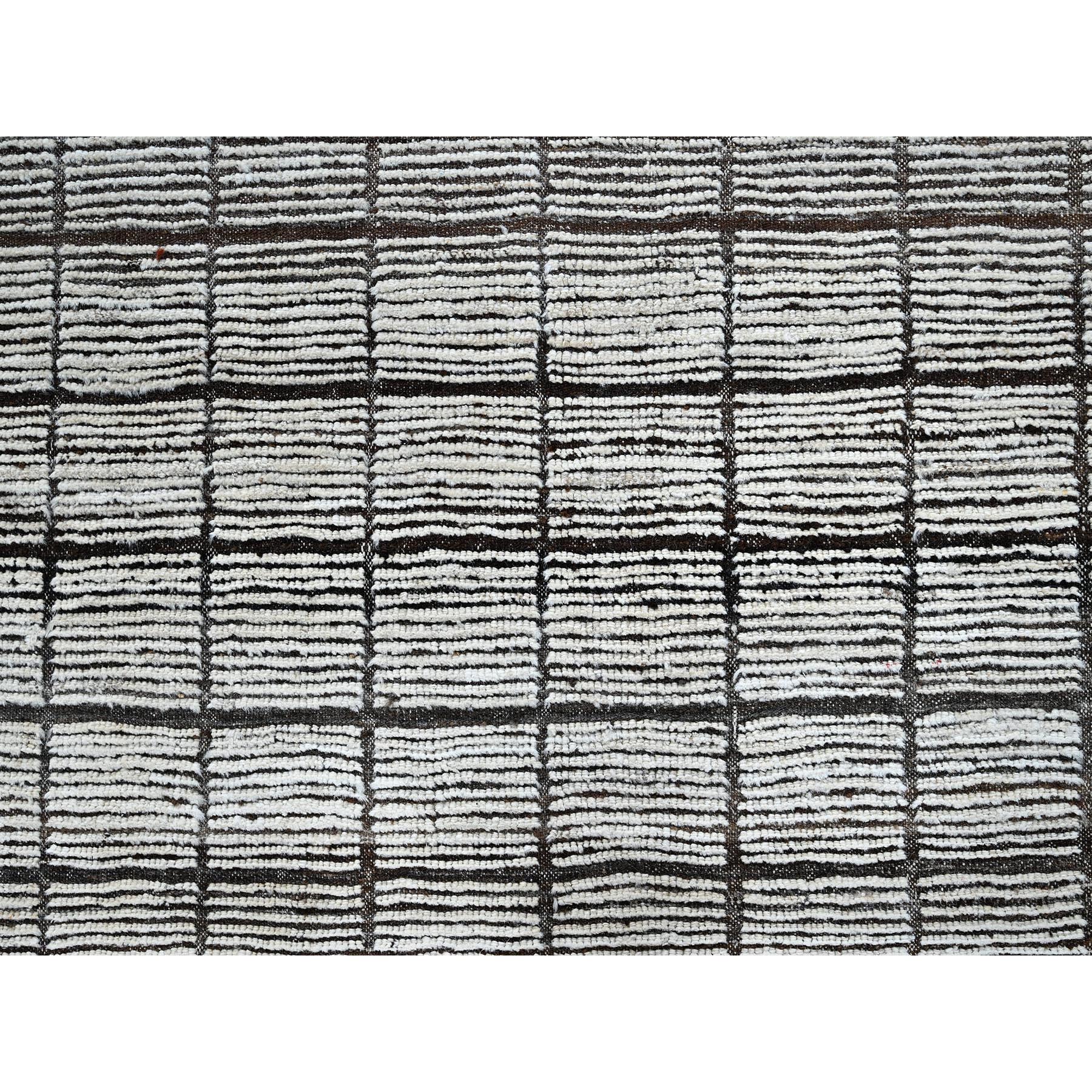 12'6"x15' Porcelain White, Moroccan Weave with Box Design, Textured Pile, Tone on Tone, Undyed Natural Wool, Hand Knotted, Oversized, Oriental Rug Sh1375