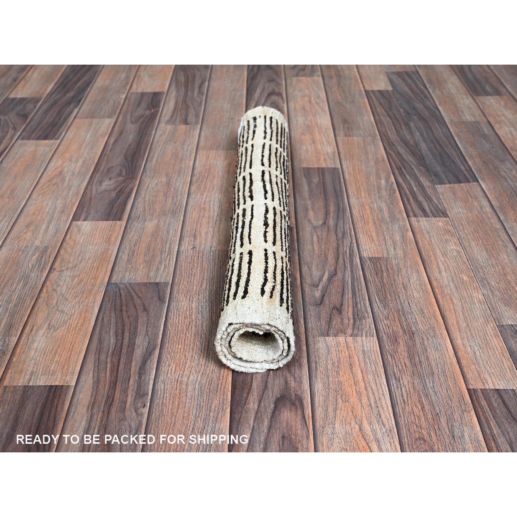 2'1"x2'7" Chocolate Brown, Moroccan Weave with Box Design, Textured Pile, Undyed Natural Wool, Tone on Tone, Hand Knotted, Sample, Mat, Oriental Rug Sh1389