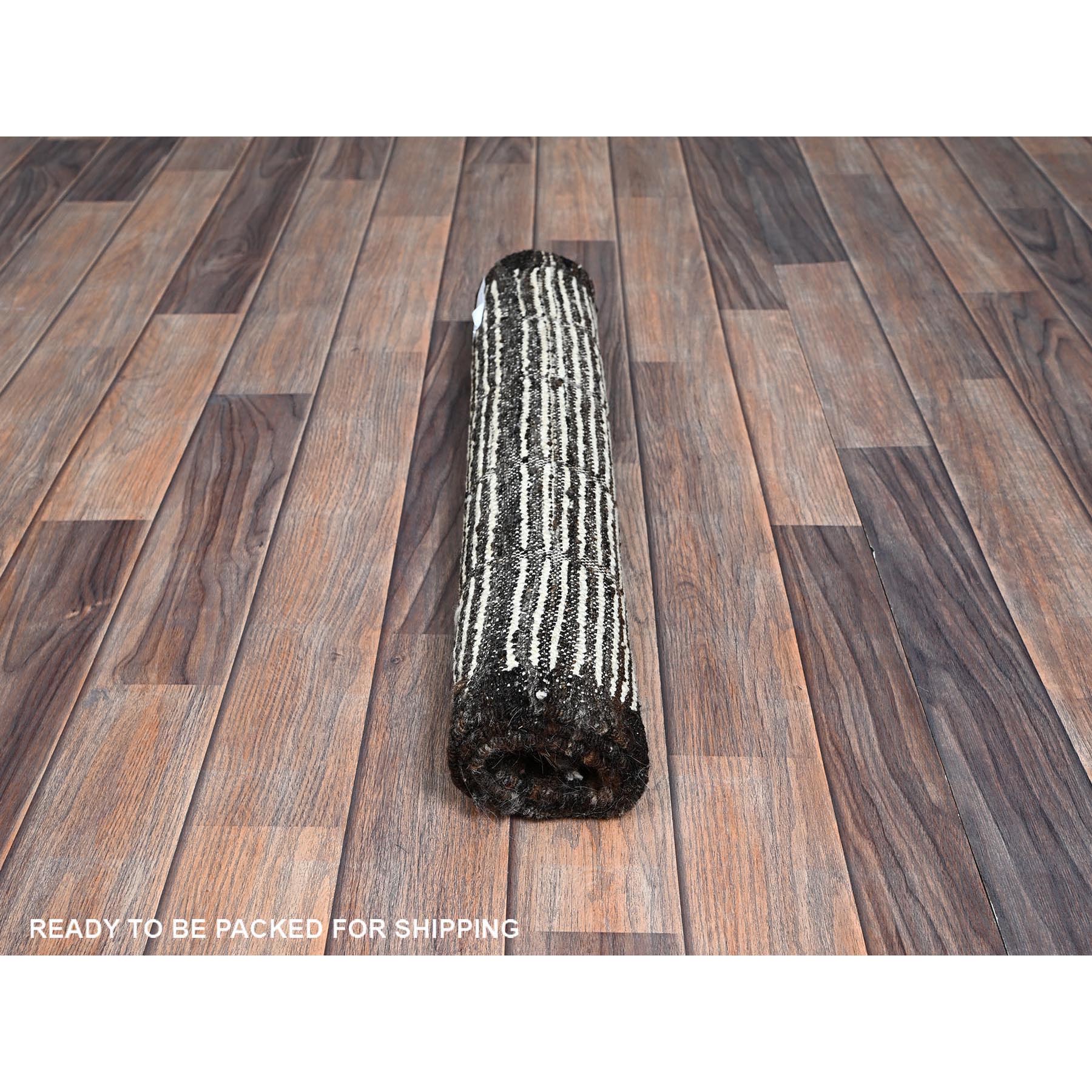 2'1"x3' Brilliant White, Moroccan Weave with Box Design, Textured Pile, Tone on Tone, Undyed Natural Wool, Hand Knotted, Mat, Sample, Oriental Rug Sh1395