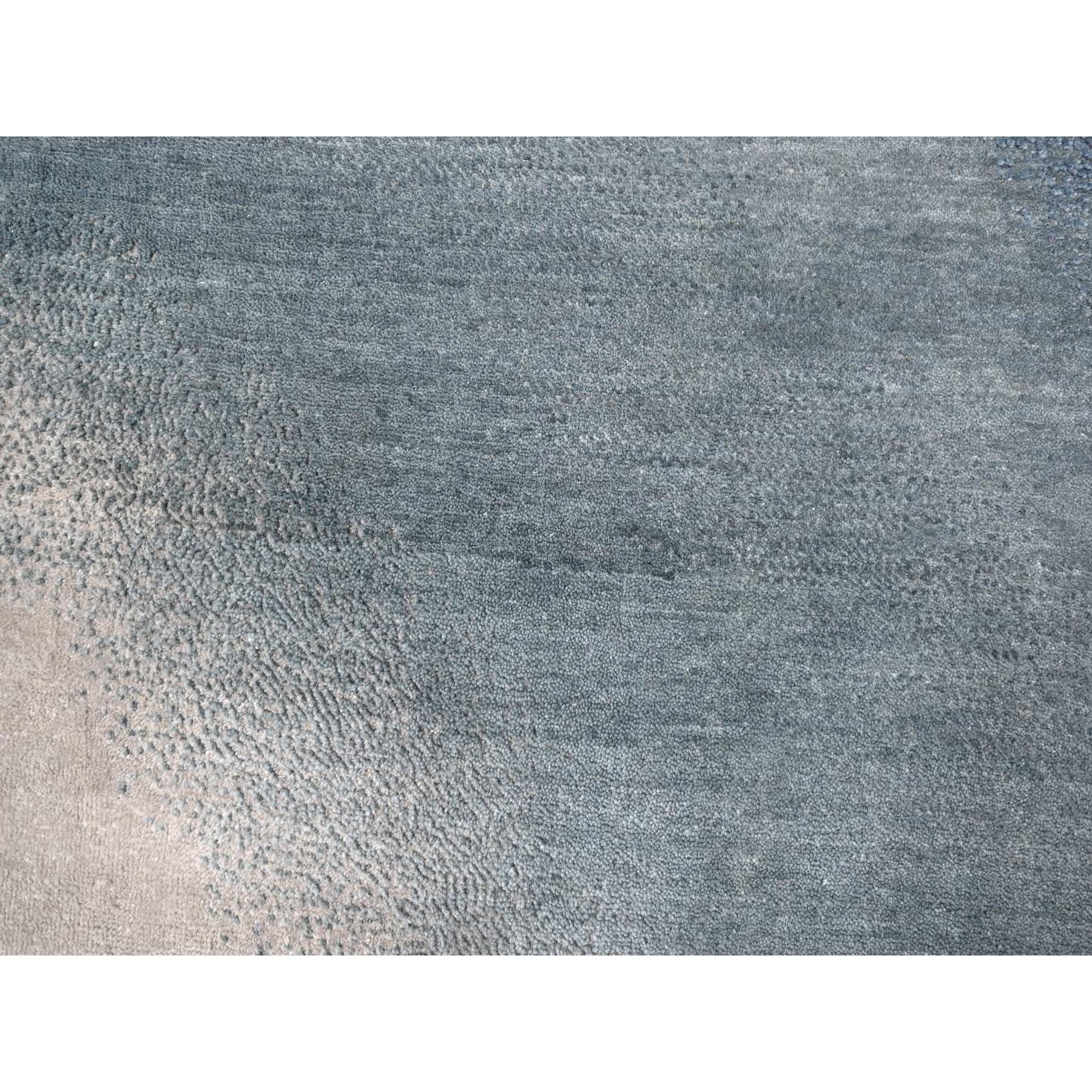 9'x11'10" THE OCEAN, Modern Gradation Design, Thick and Plush, Hand Knotted, 100% Wool, Oriental Rug Sh10059