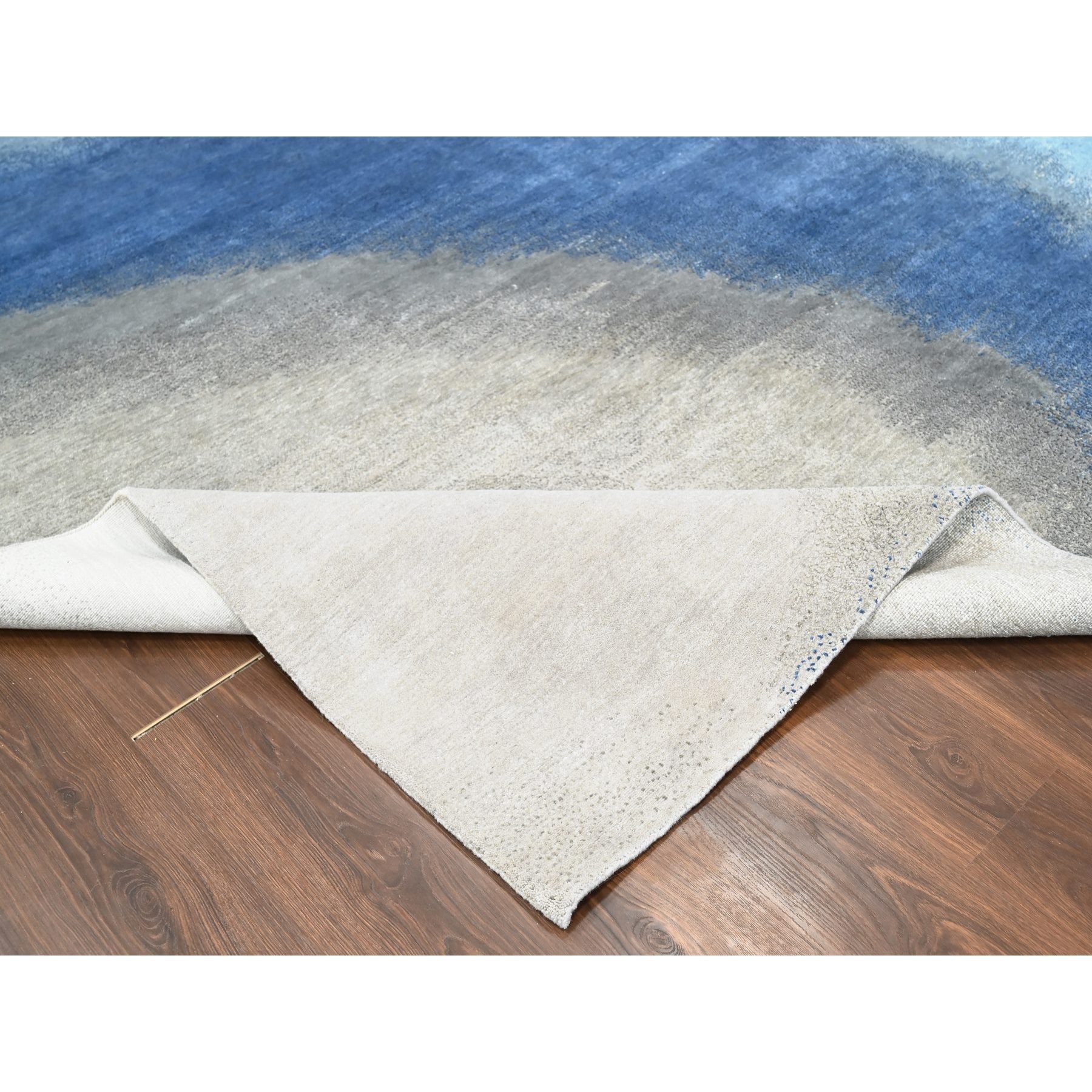 9'x11'10" THE SKY AND OCEAN, Modern Gradation Design, Thick and Plush, 100% Wool, Hand Knotted, Oriental Rug Sh10060