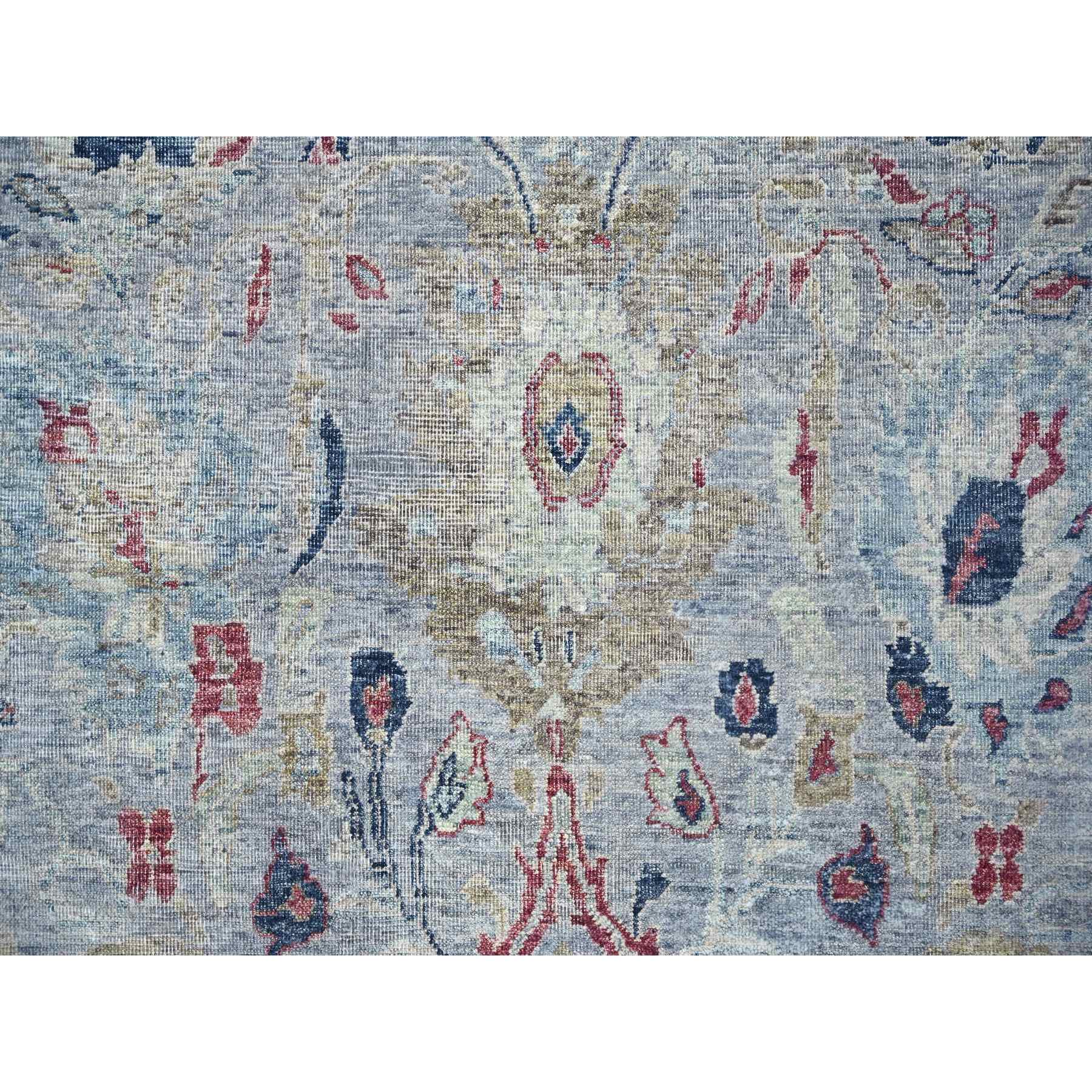 8'2"x11'5" Slate Gray, Antiqued Tabriz Design, Distressed, Zero Pile, Shaved Low, 100% Wool, Hand Knotted, Oriental Rug Sh10138