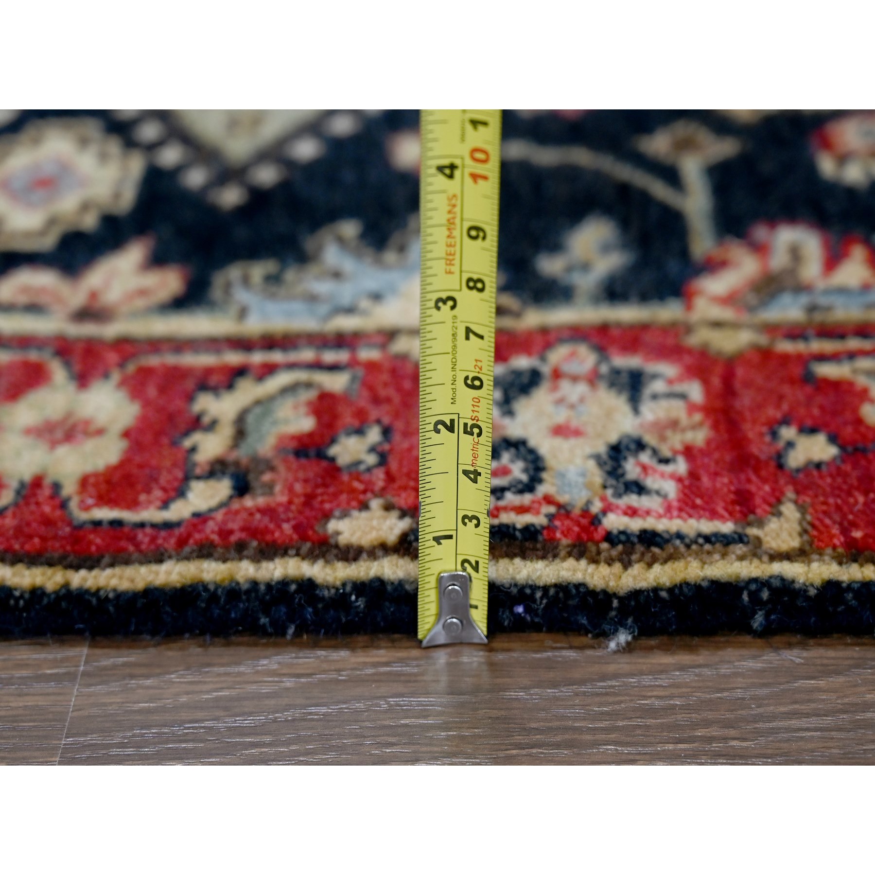 2'x3' Power Black, Hand Knotted, Karajeh with Medallion Design, Vegetable Dyes, Soft Pile, 100% Wool, Mat, Oriental Rug Sh10182