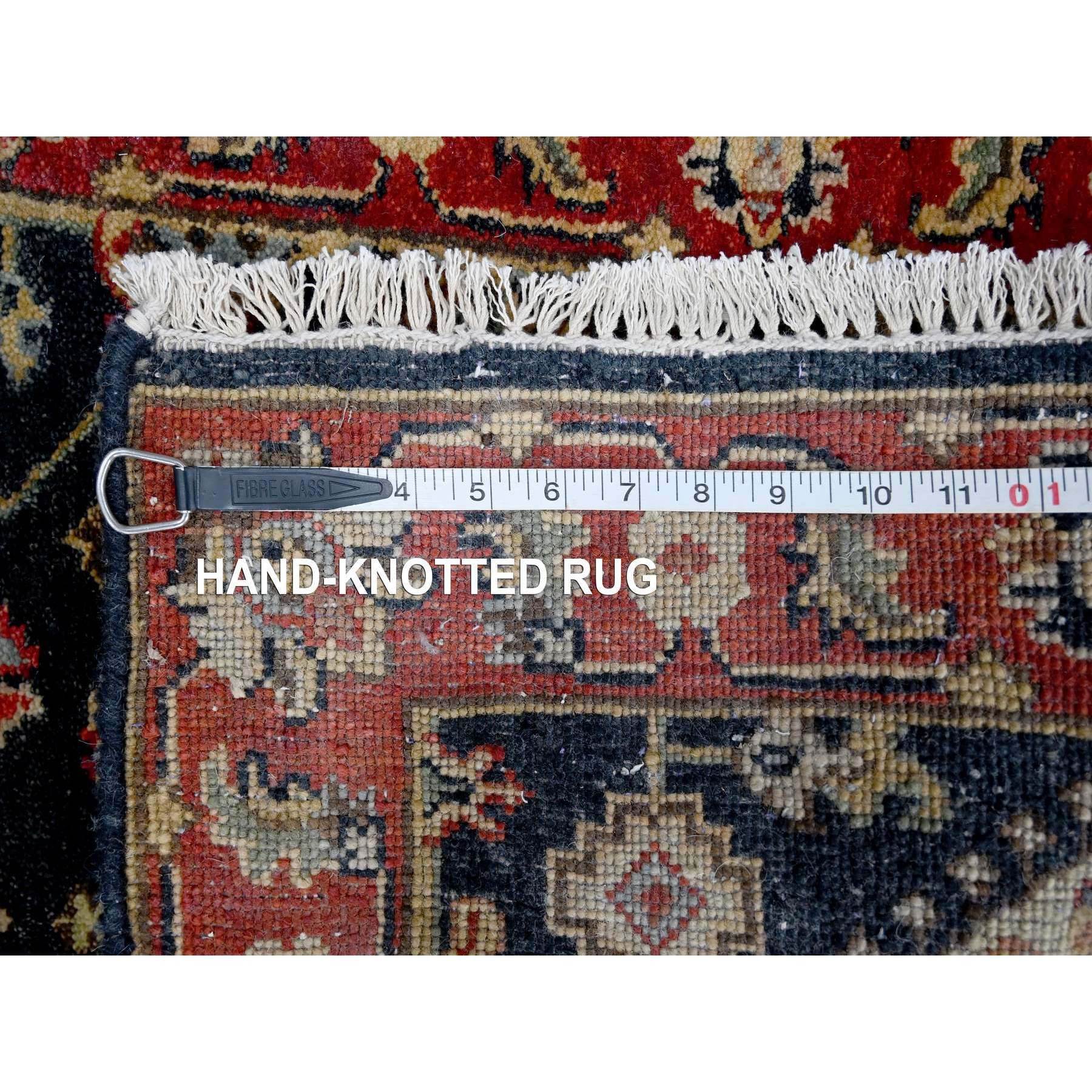 2'x3' Power Black, Hand Knotted, Karajeh with Medallion Design, Vegetable Dyes, Soft Pile, 100% Wool, Mat, Oriental Rug Sh10182