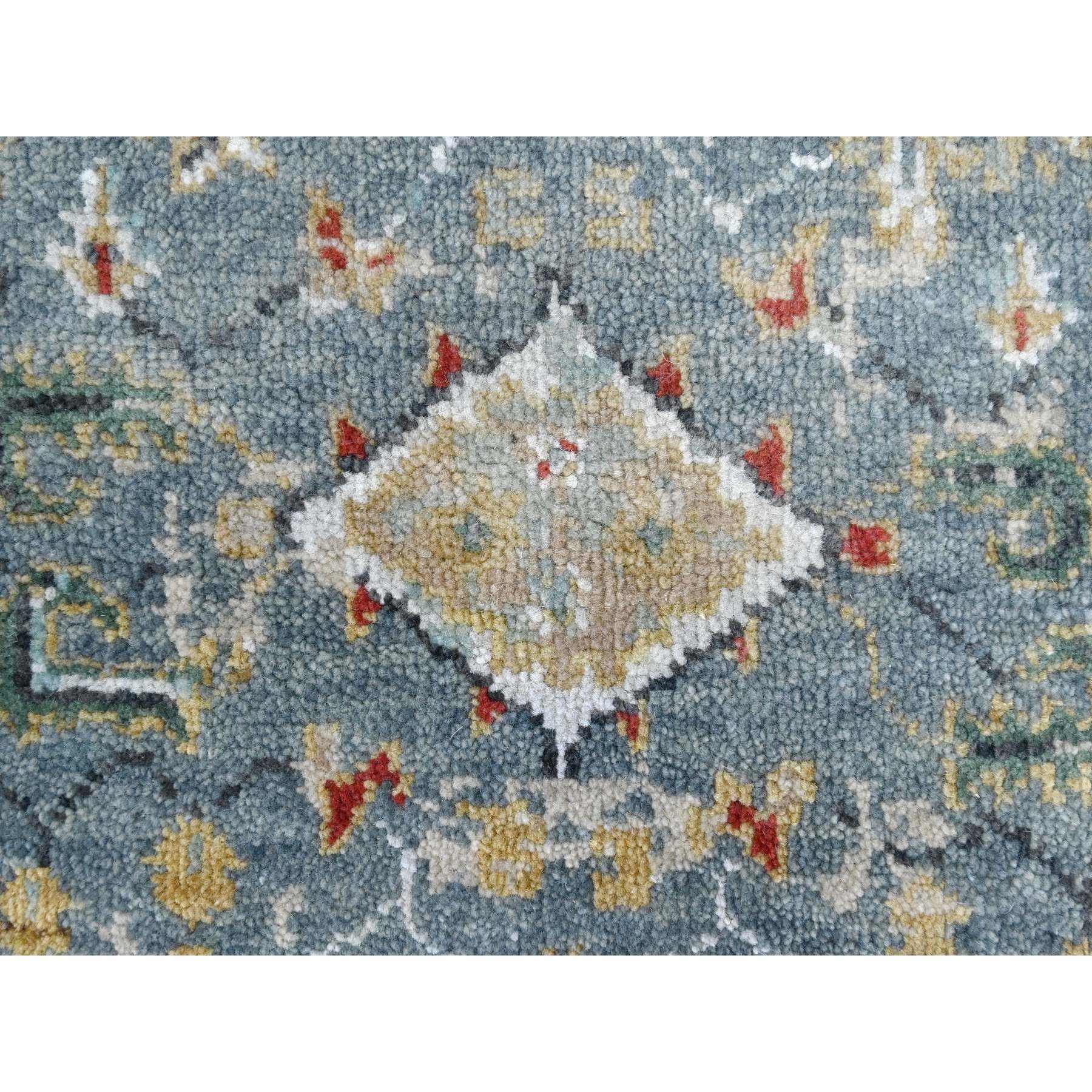 2'x3' Marengo Gray, Hand Knotted, Broken and Erased Persian Heriz All Over Design with Soft Color Palette, Dense Weave, Natural Wool, Mat, Oriental Rug Sh10189