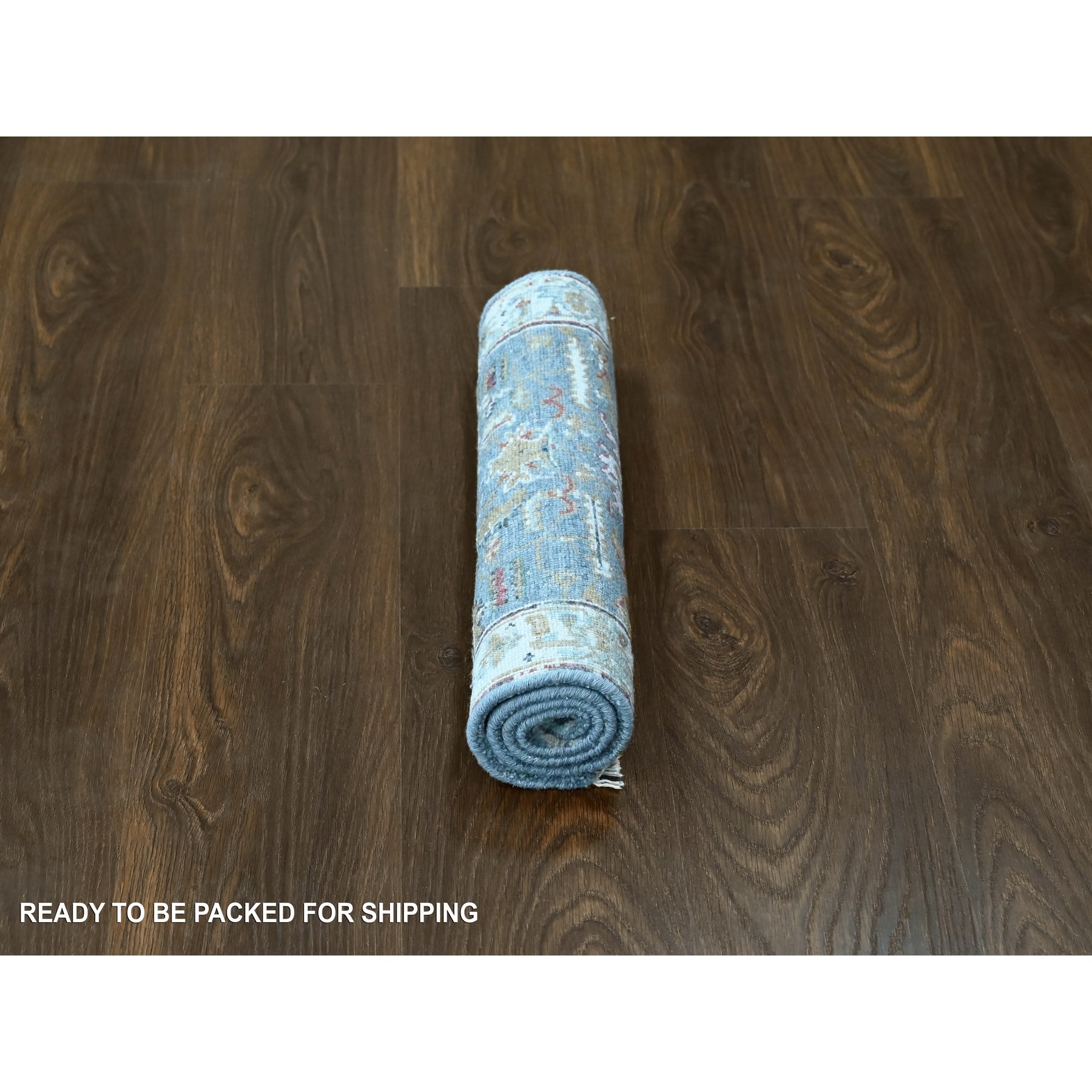 2'x3' Marengo Gray, Hand Knotted, Broken and Erased Persian Heriz All Over Design with Soft Color Palette, Dense Weave, Natural Wool, Mat, Oriental Rug Sh10189