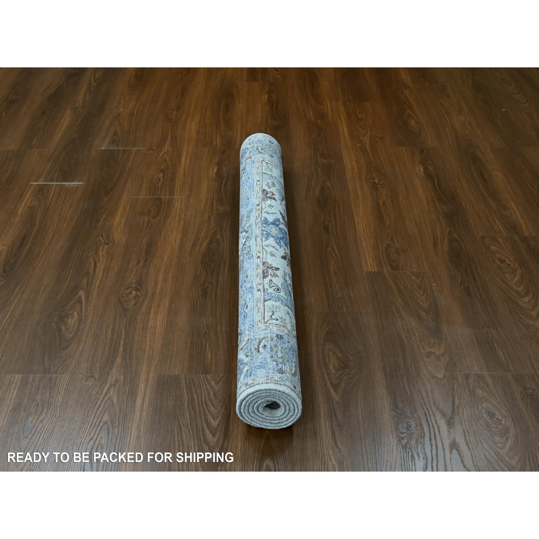 4'x5'9" Cotton White, Oushak with Floral Motifs, Pure Wool, Soft Pile, Hand Knotted, Densely Woven, Oriental Rug Sh10193