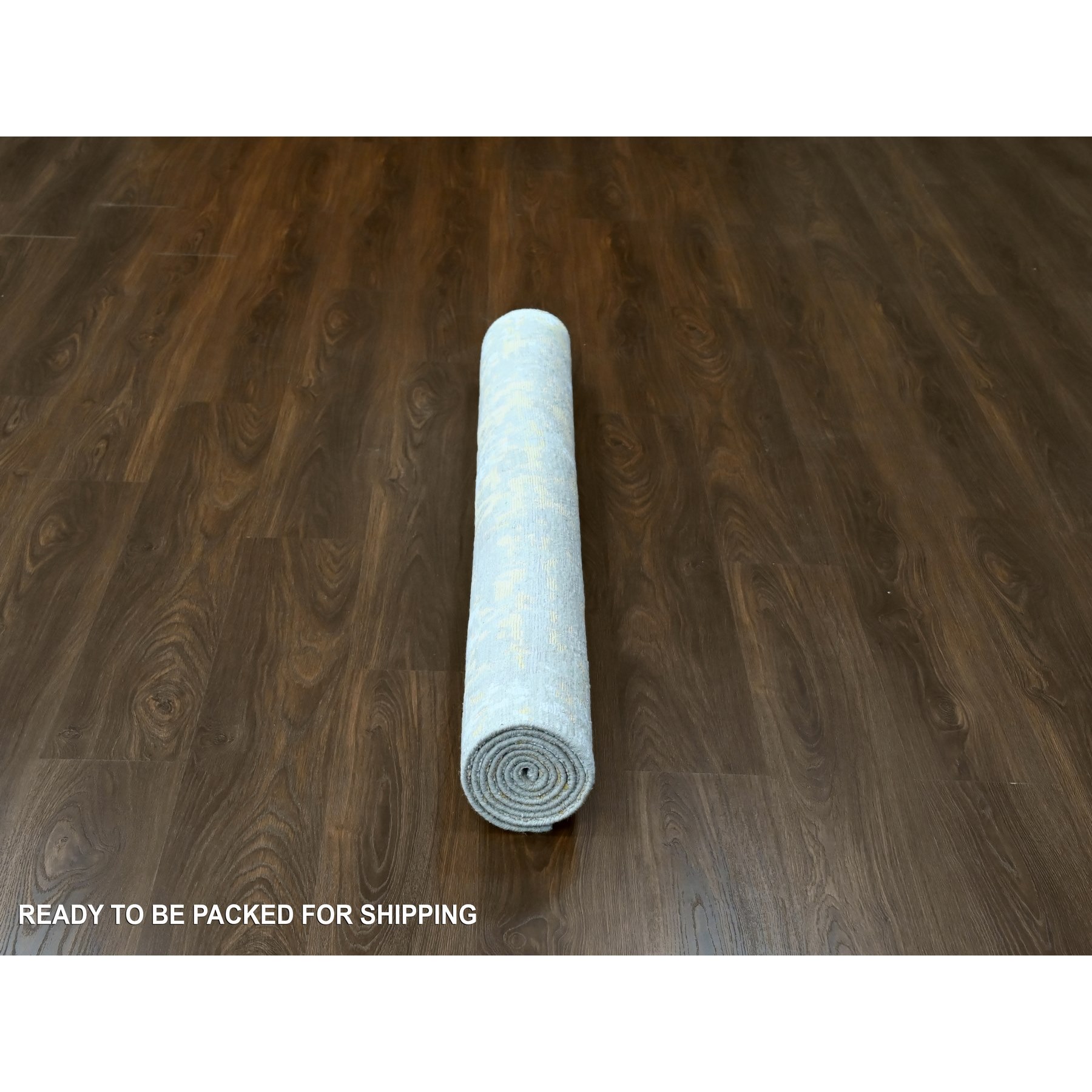 5'x7' Beige with Gold, Hand Knotted, Abstract Design, Wool and Silk, Hi-Low Pile, Oriental Rug Sh10200
