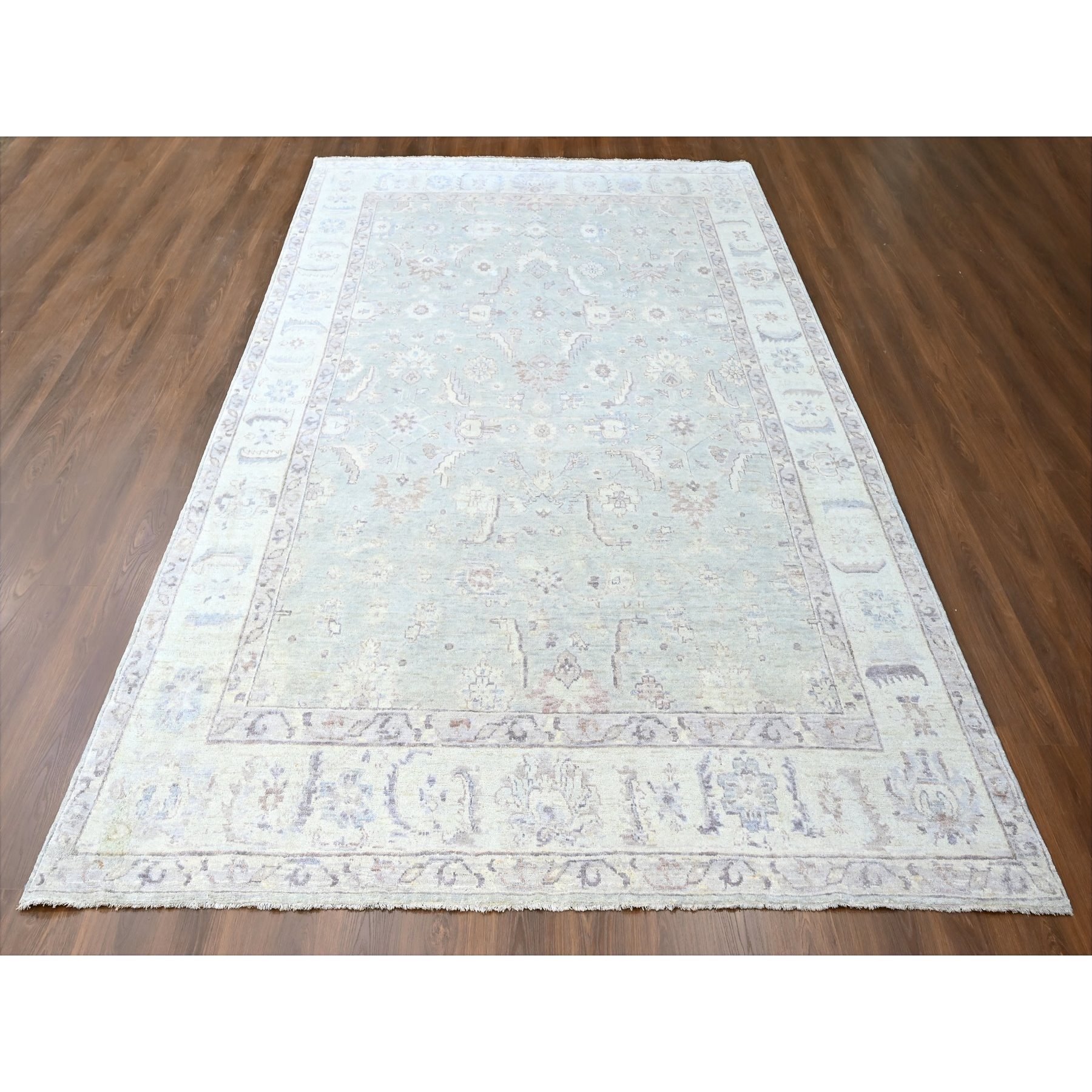 9'x12' Cloud Gray, Supple Collection, Oushak Design, Hand Knotted, Lush and Plush, Pure Wool, Soft Pile, Veggie Dyes, Oriental Rug Sh10210