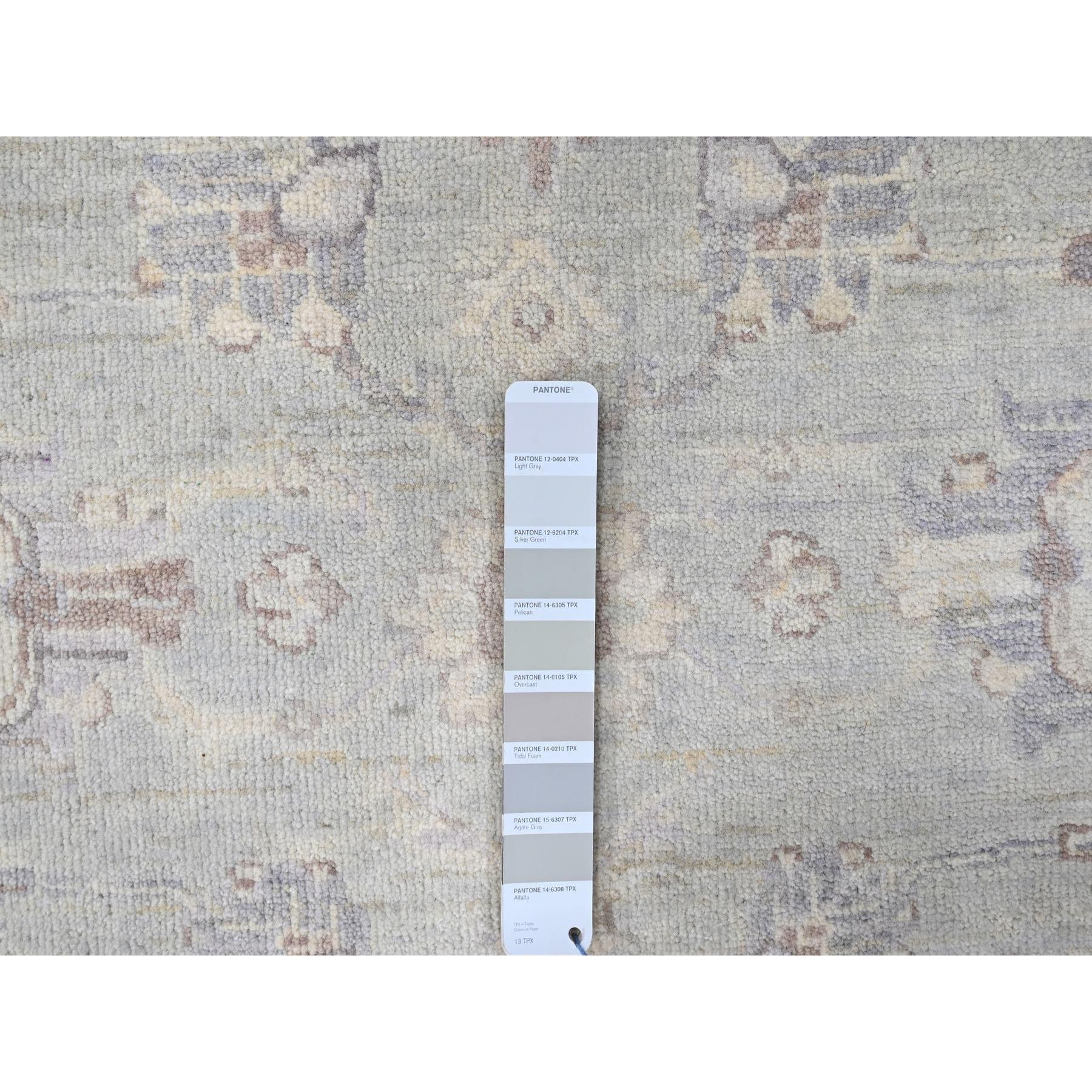 9'x12' Cloud Gray, Supple Collection, Oushak Design, Hand Knotted, Lush and Plush, Pure Wool, Soft Pile, Veggie Dyes, Oriental Rug Sh10210