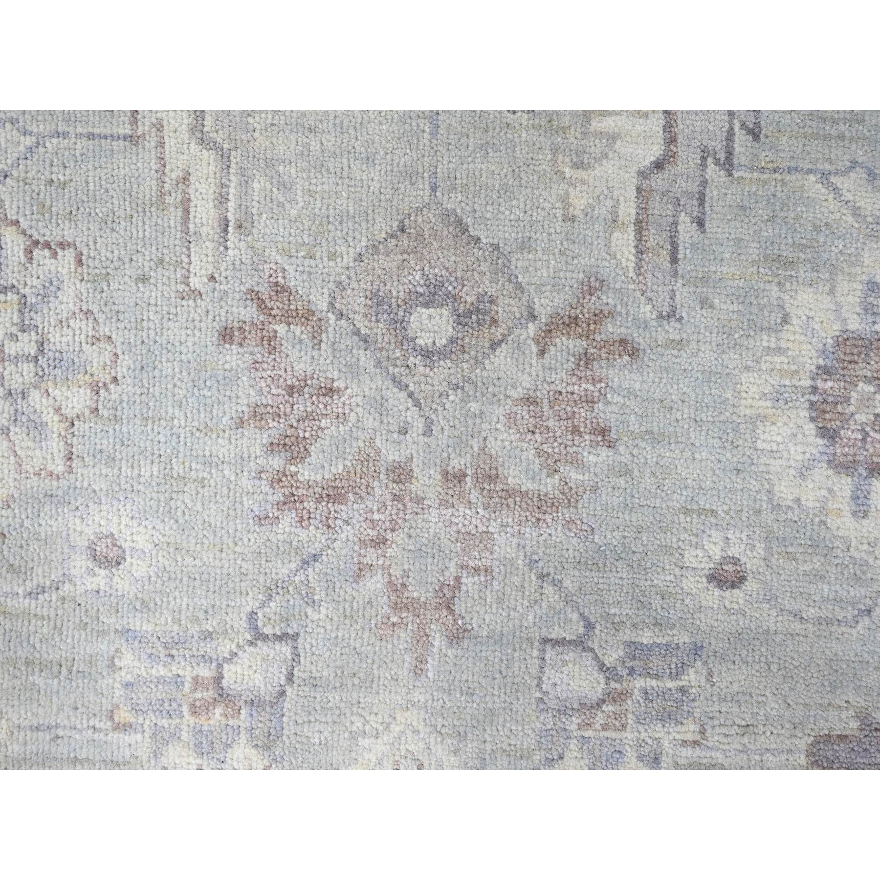 9'x12' Cloud Gray, Supple Collection, Oushak Design, Hand Knotted, Lush and Plush, Pure Wool, Soft Pile, Veggie Dyes, Oriental Rug Sh10210