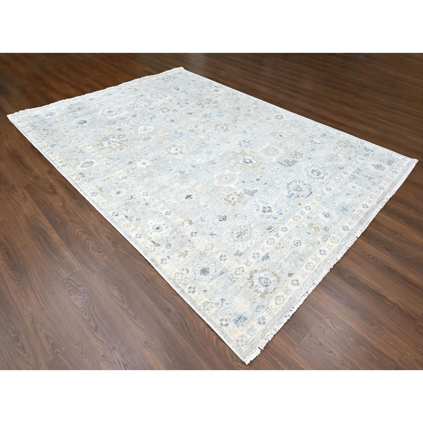 8'9"x12' Oyster Gray, Oushak Design, Supple Collection, Tone On Tone, Hand Knotted, Soft Vibrant Wool Pile, Plush and Lush, Oriental Rug Sh10235