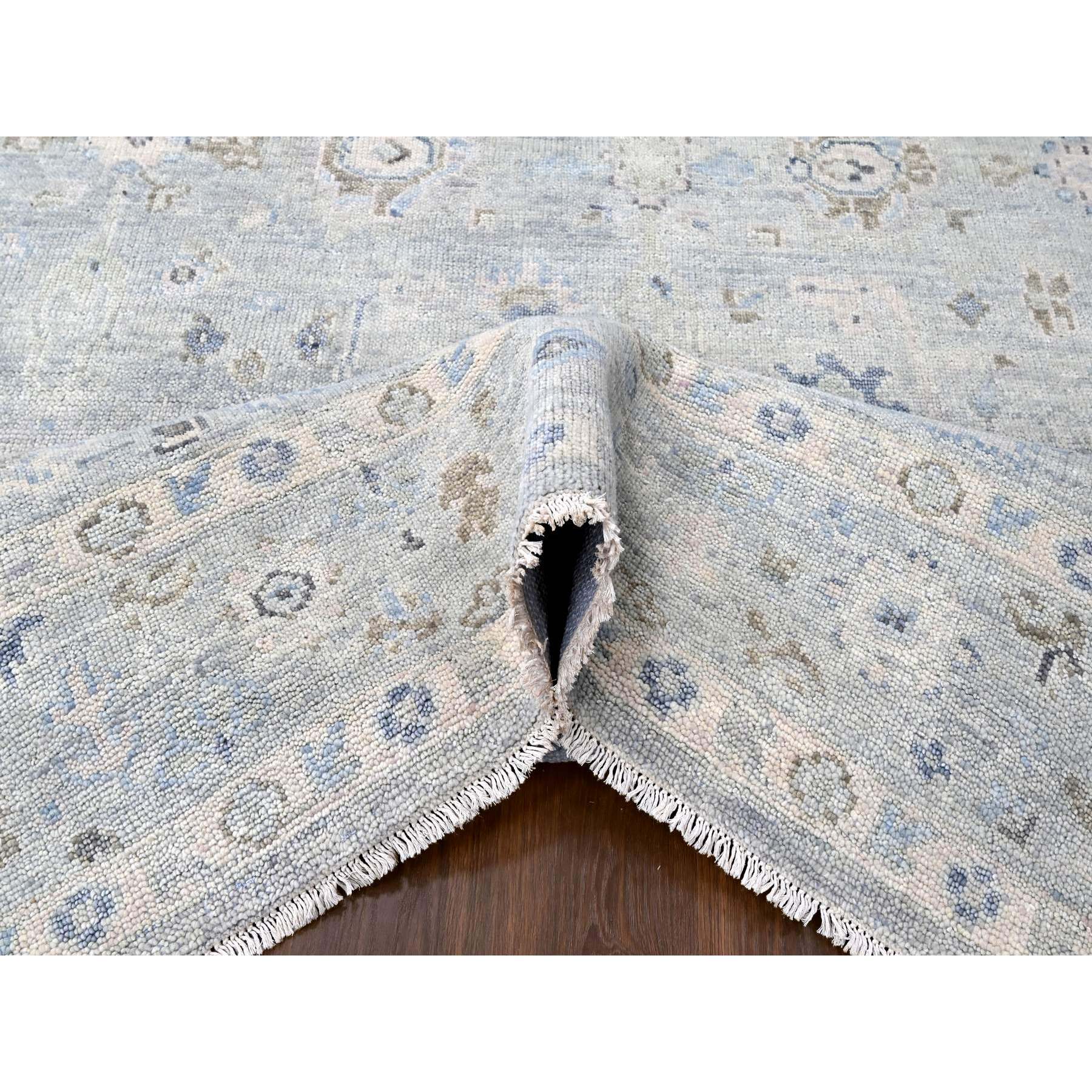 8'9"x12' Oyster Gray, Oushak Design, Supple Collection, Tone On Tone, Hand Knotted, Soft Vibrant Wool Pile, Plush and Lush, Oriental Rug Sh10235