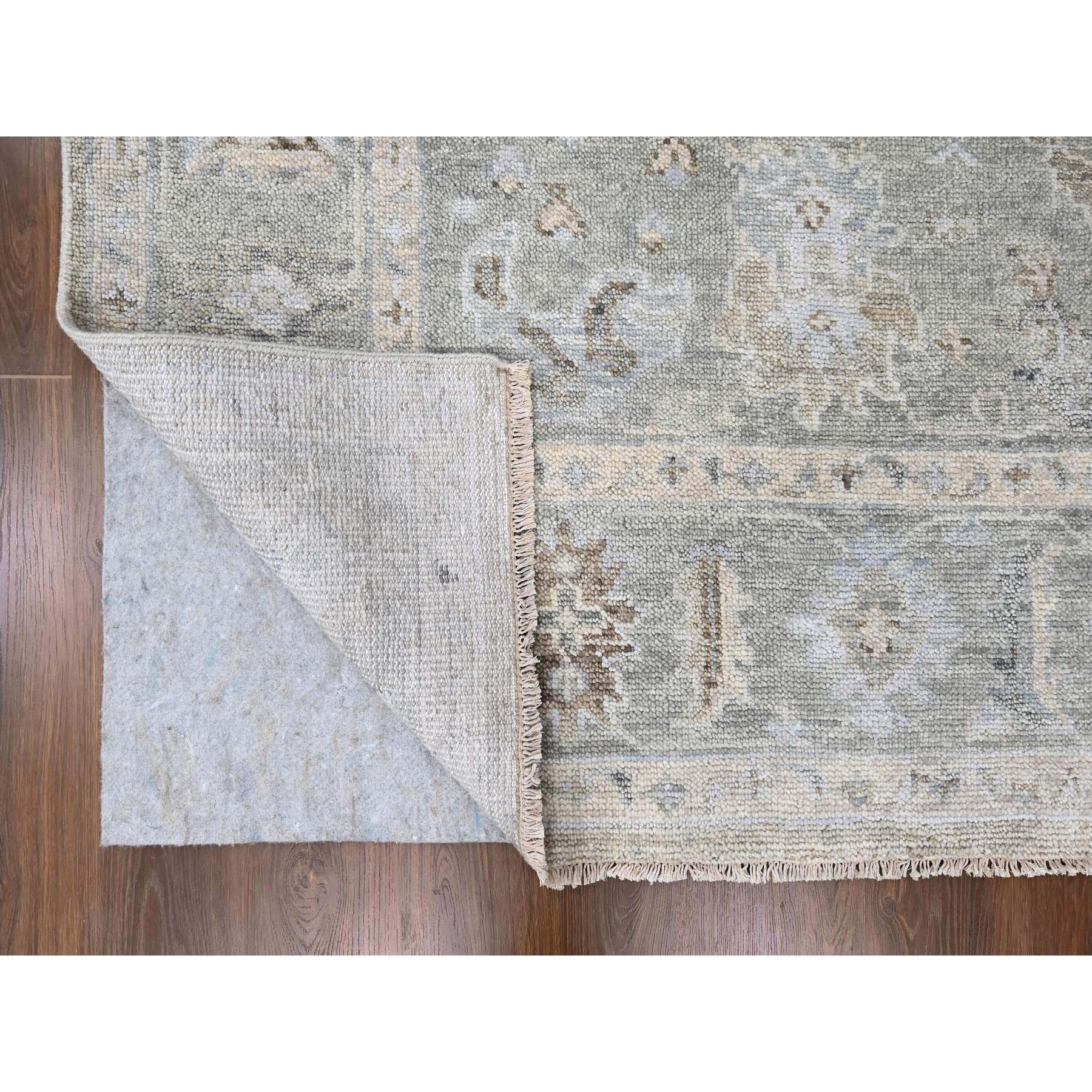 9'x12' Cloud Gray, Supple Collection, Oushak All Over Design, Soft Velvety Wool, Hand Knotted, Vegetable Dyes, Oriental Rug Sh10236