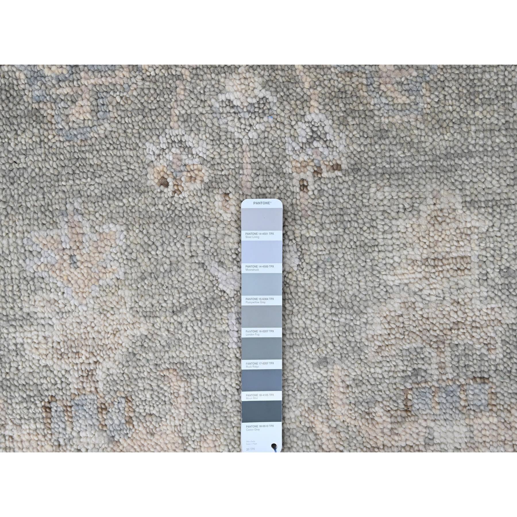 9'x12' Cloud Gray, Supple Collection, Oushak All Over Design, Soft Velvety Wool, Hand Knotted, Vegetable Dyes, Oriental Rug Sh10236