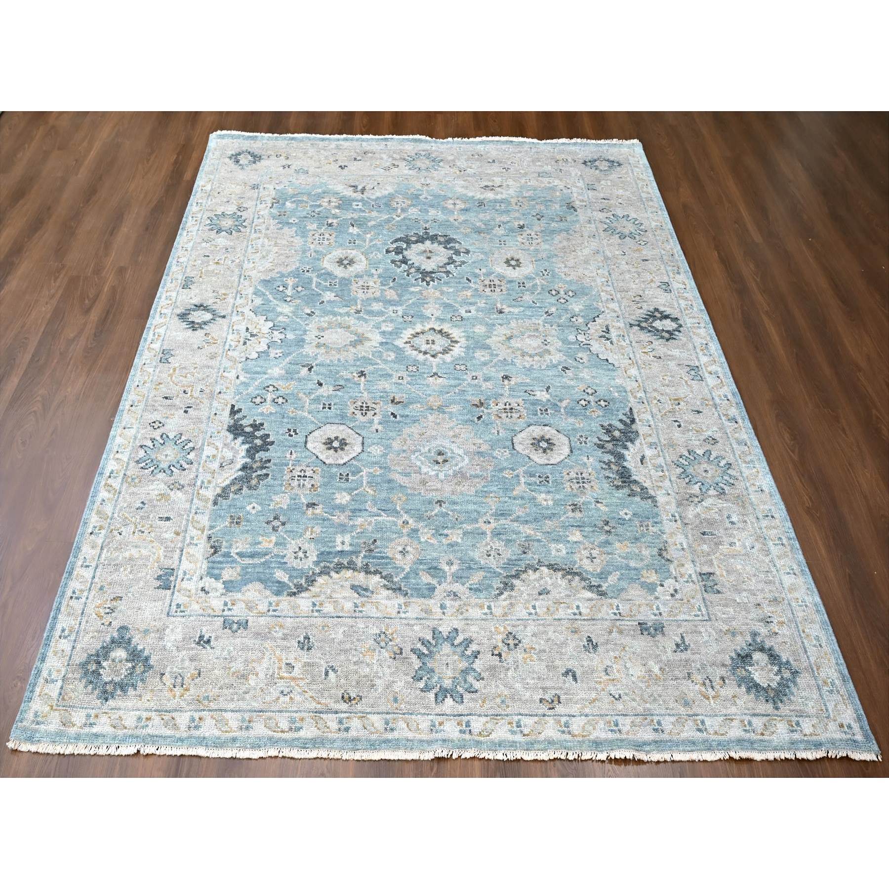 9'x12' Slate Gray, Oushak Design, Supple Collection, Tone On Tone, Hand Knotted, Soft Vibrant Wool, Plush and Lush, Oriental Rug Sh10240