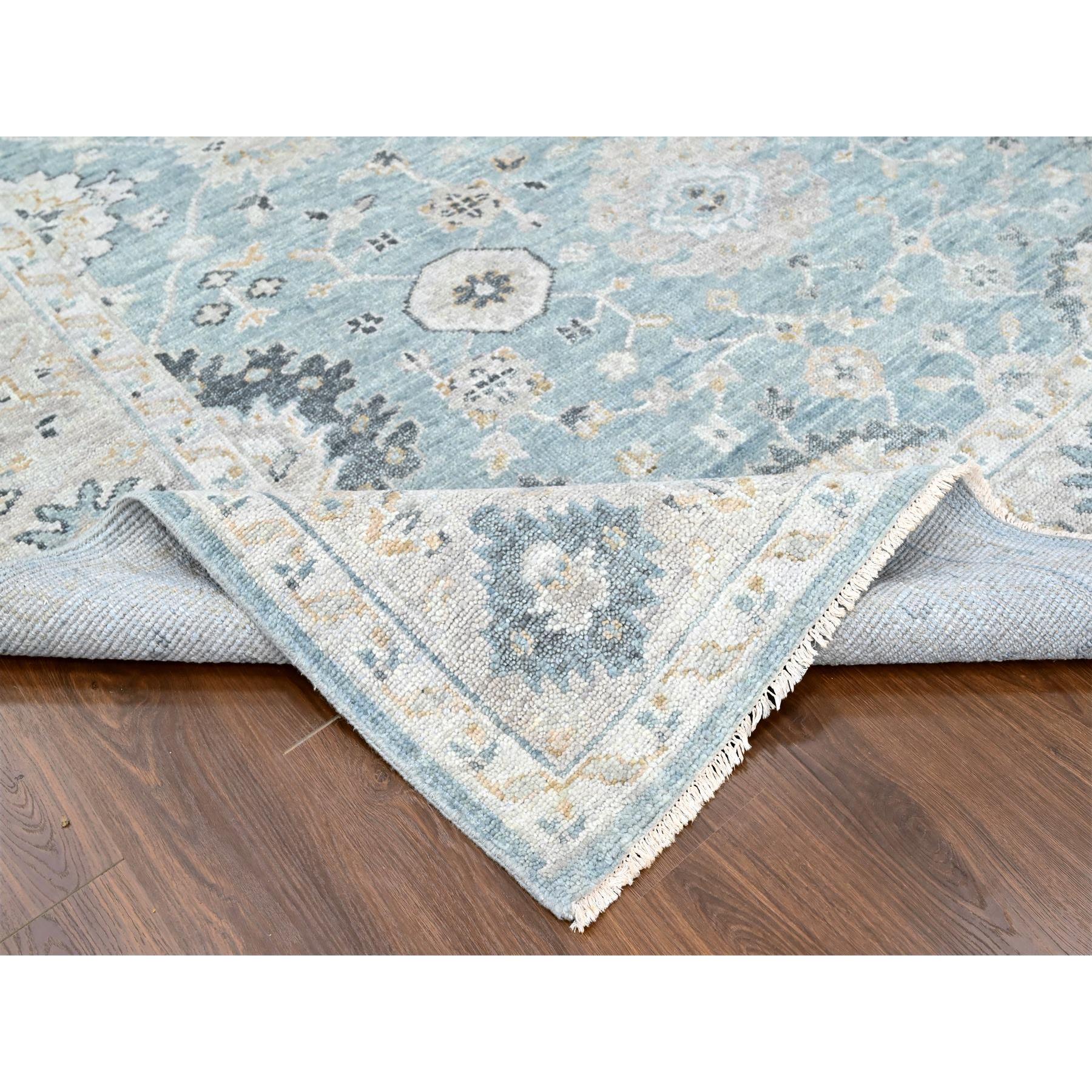 9'x12' Slate Gray, Oushak Design, Supple Collection, Tone On Tone, Hand Knotted, Soft Vibrant Wool, Plush and Lush, Oriental Rug Sh10240